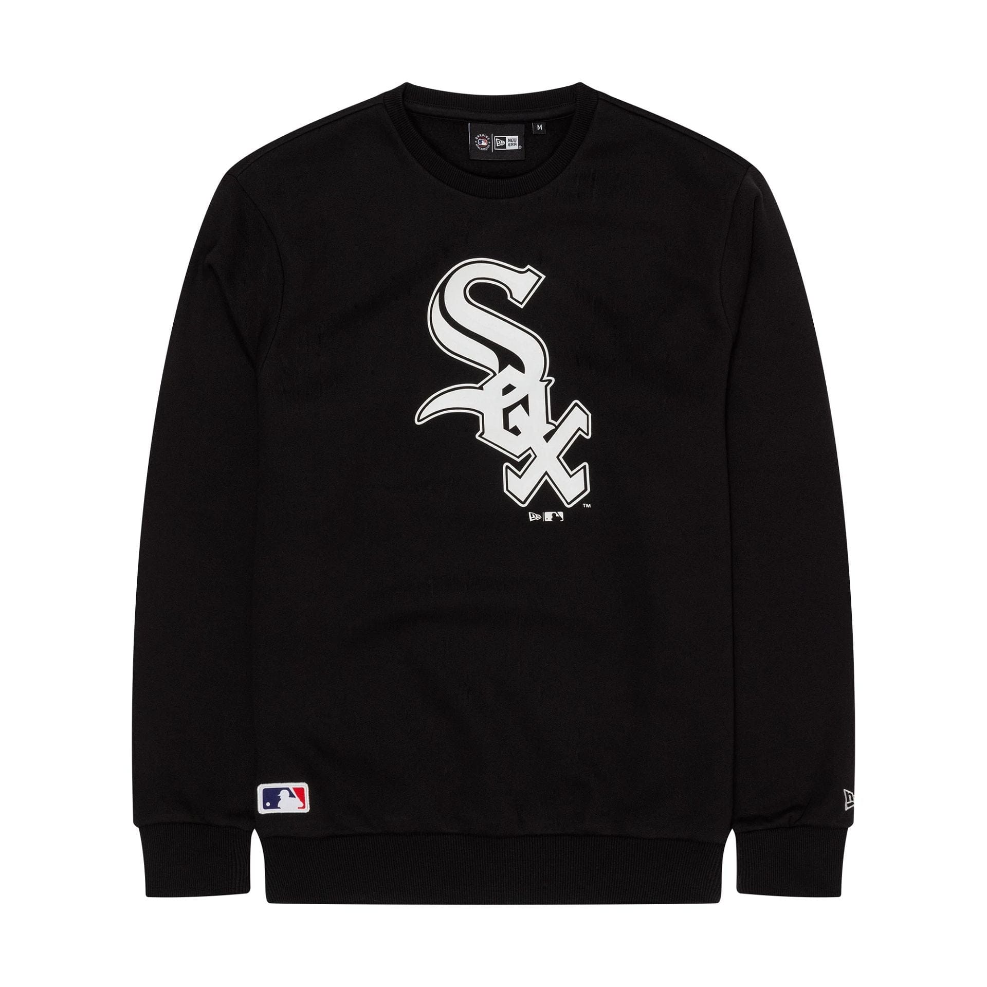 The Male model is wearing Chicago White Sox MLB Regular Black Crew Neck Sweater 1