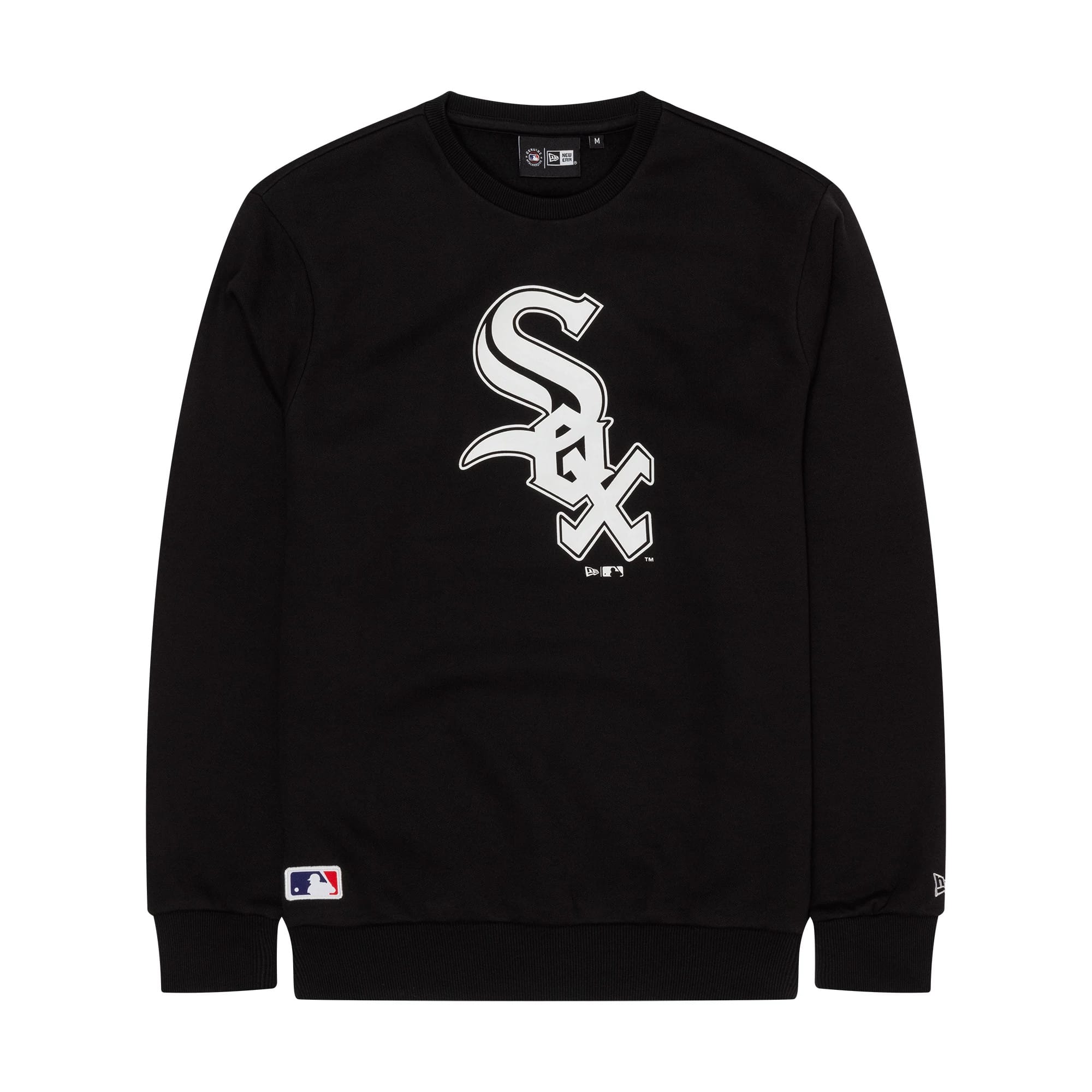 The Male model is wearing Chicago White Sox MLB Regular Black Crew Neck Sweater 1