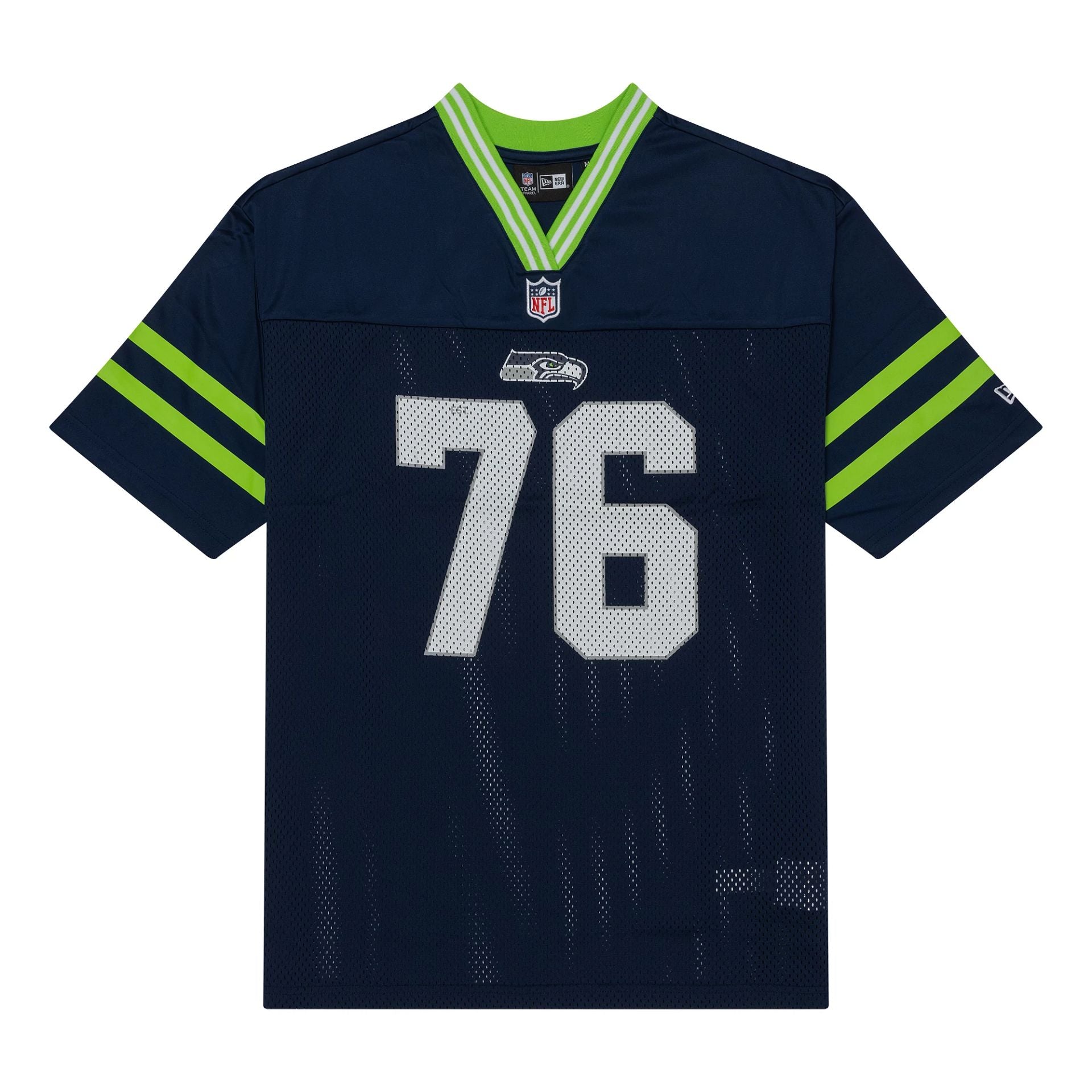 The Male model is wearing Seattle Seahawks NFL Mesh Dark Blue Mesh Jersey 1