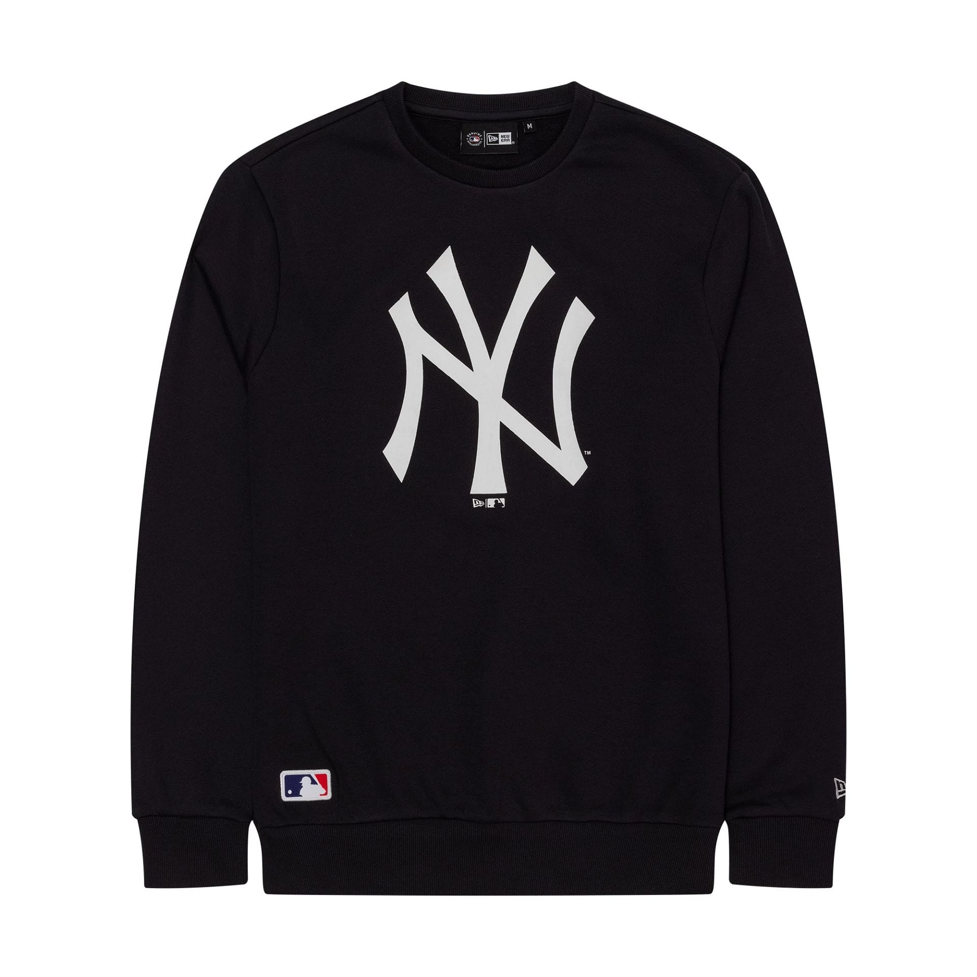 The Male model is wearing New York Yankees MLB Regular Navy Crew Neck Sweater 1