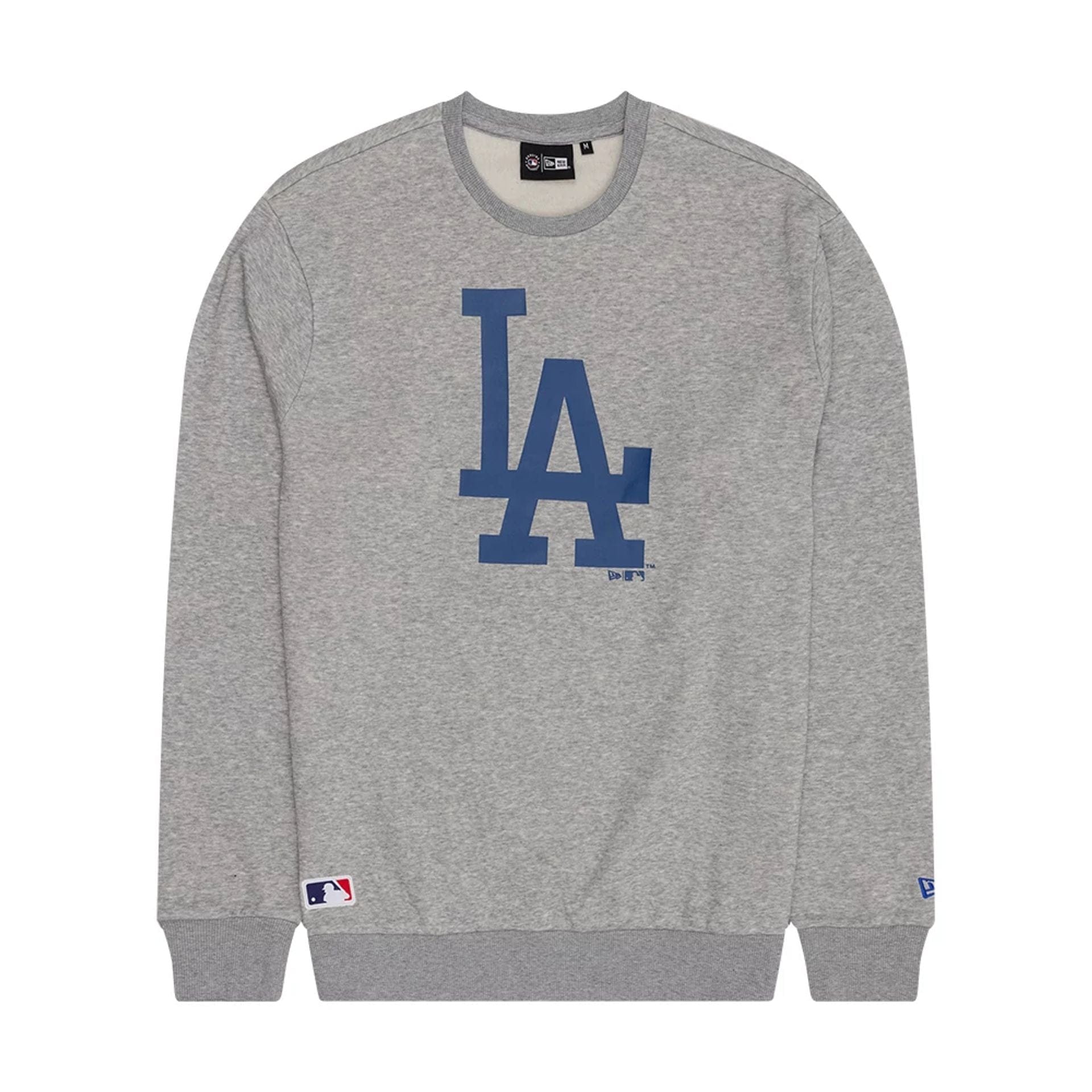 The Male model is wearing LA Dodgers MLB Grey Crew Neck Sweater 1