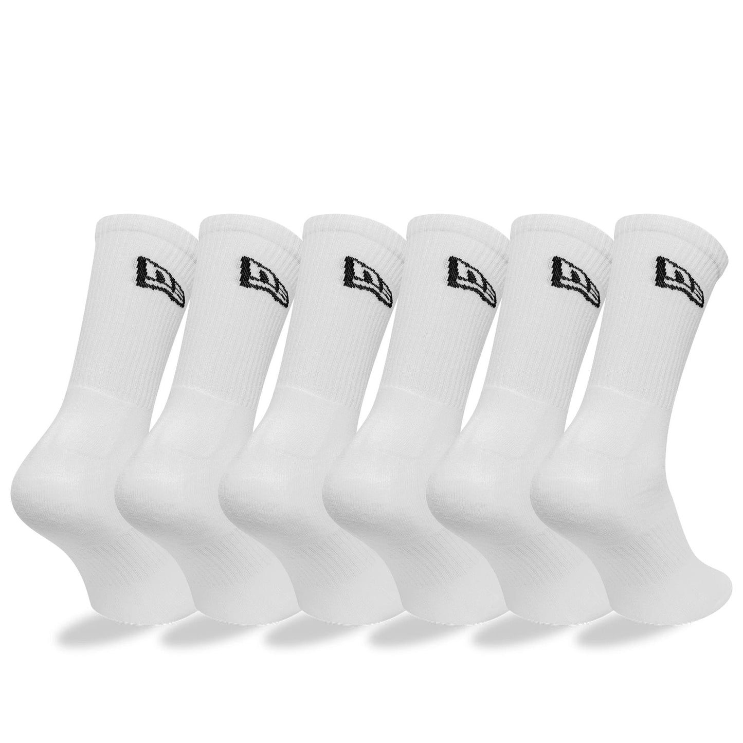 This is a New Era Flag 6-Pack White Crew Socks 3