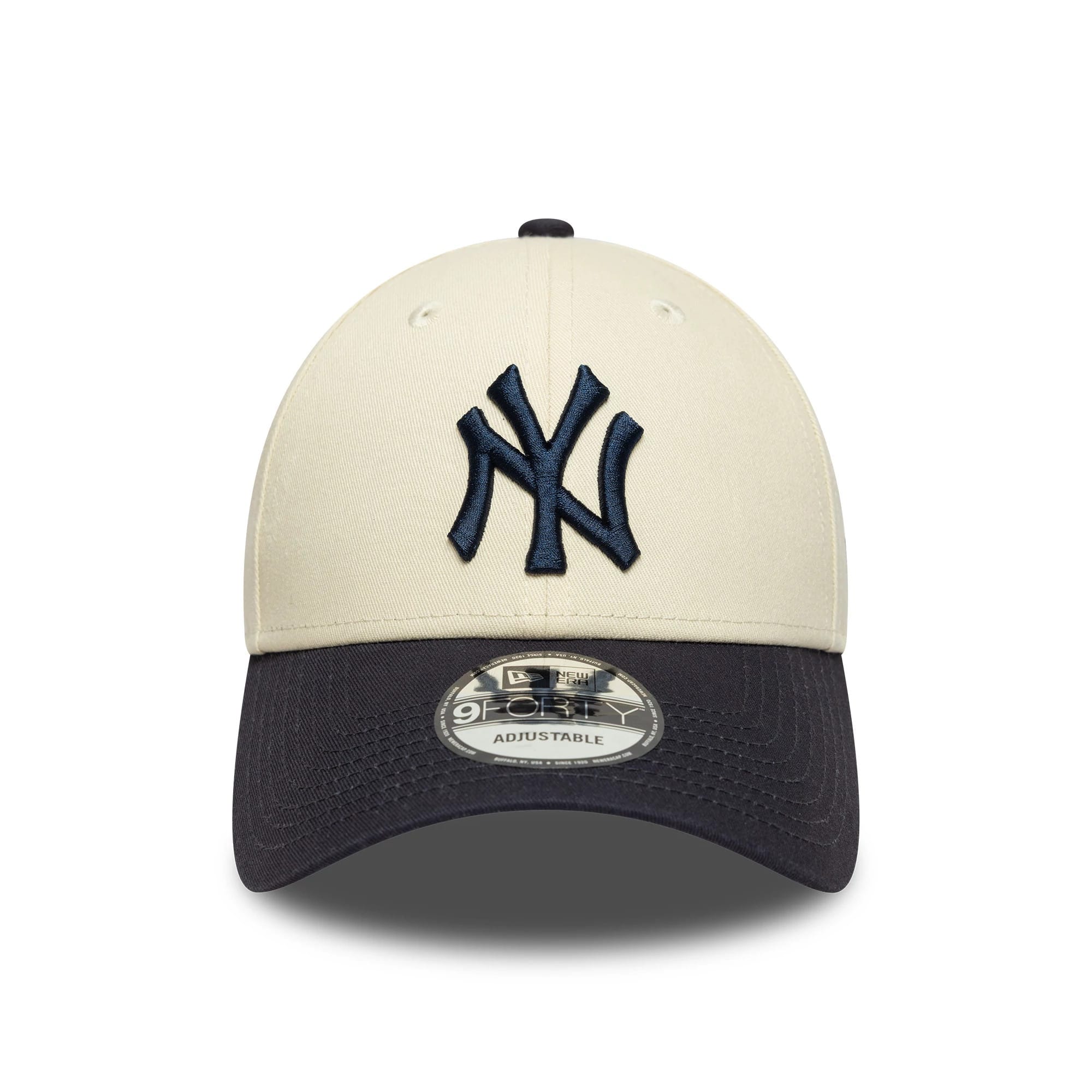 This is a New York Yankees Colour Block Cream 9FORTY Adjustable Cap 2