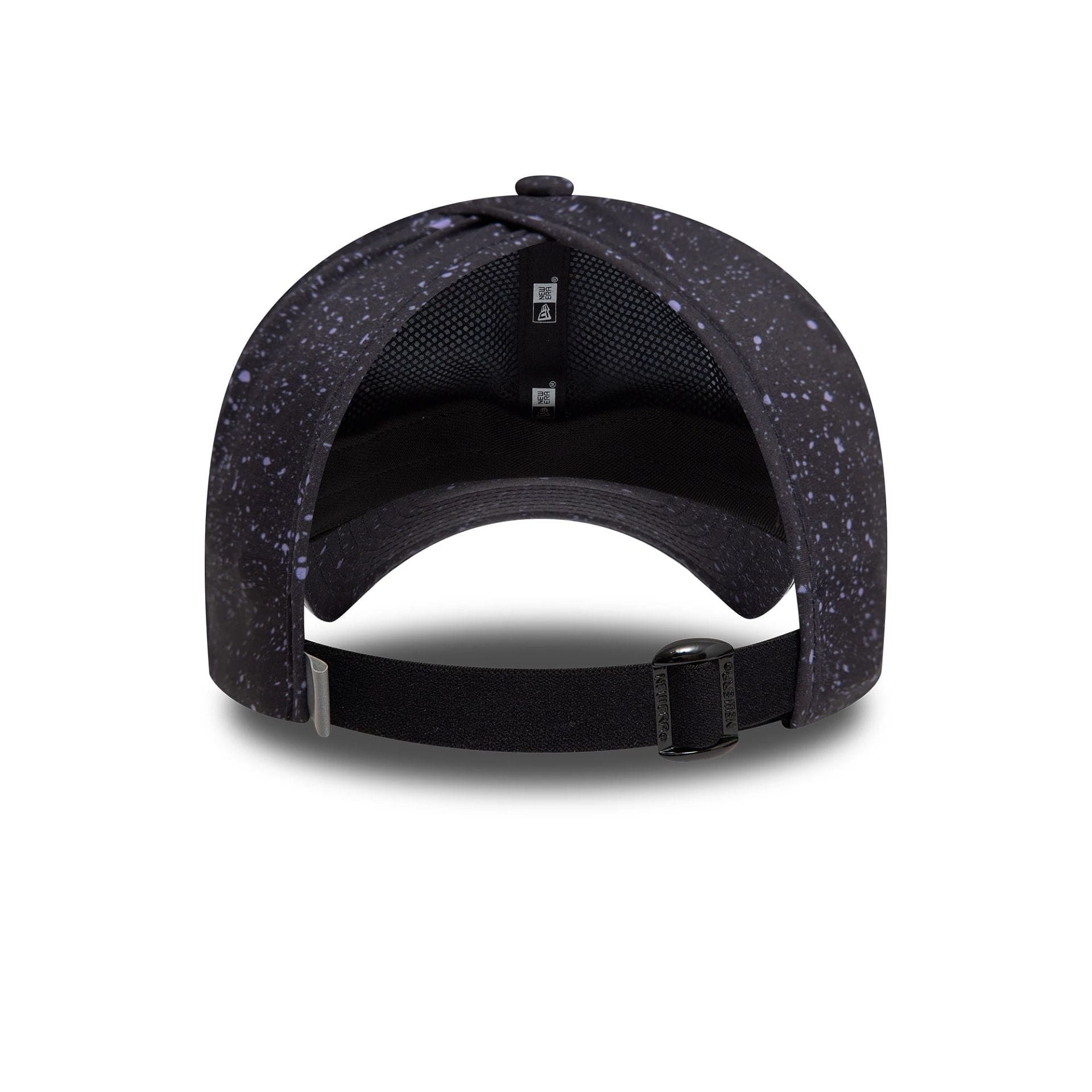This is a Womens New Era All Over Print Black Pony Tail Adjustable Cap 2