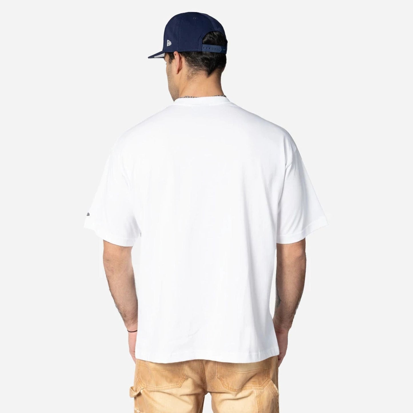 The Male model is wearing MLB Dueling Logos Sport Classic White T-Shirt 5