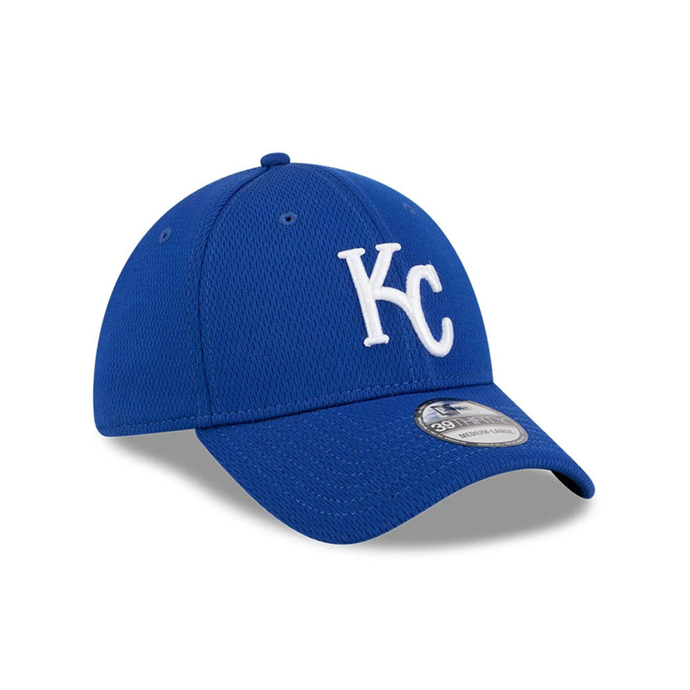 Pictured is this MLB Evergreen Kansas City Royals 39THIRTY Stretch Fit cap in blue. 3