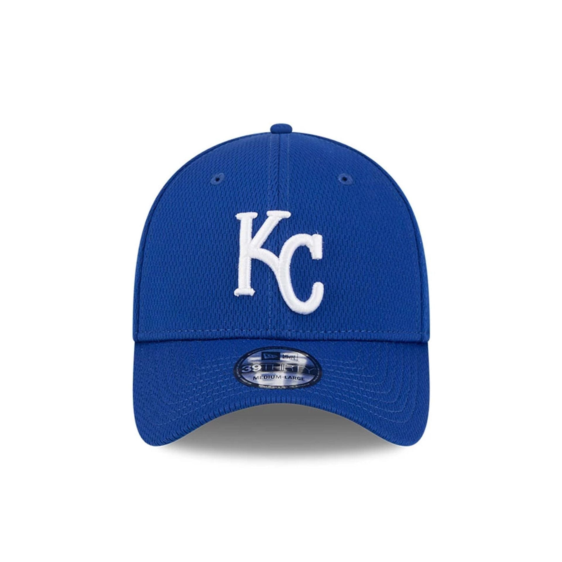 Pictured is this MLB Evergreen Kansas City Royals 39THIRTY Stretch Fit cap in blue. 2