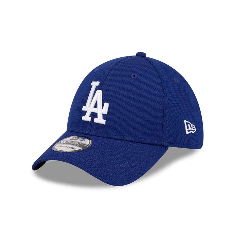 Pictured is this MLB Evergreen LA Dodgers 39THIRTY Stretch Fit cap in dark blue. 1