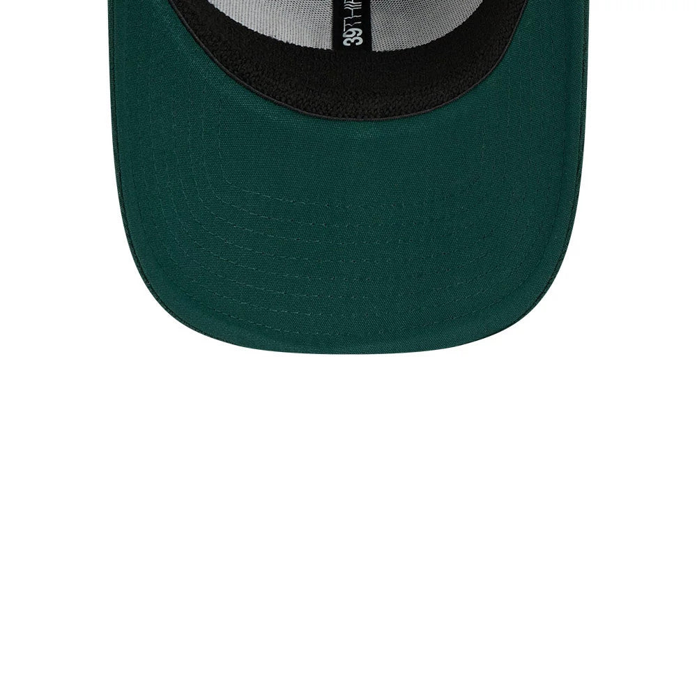 Pictured is this MLB Evergreen Athletics 39THIRTY Stretch Fit cap in dark green. 7