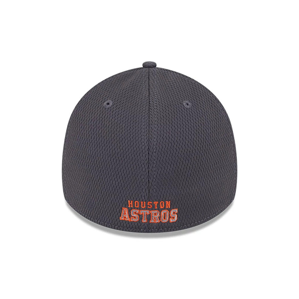Pictured is this MLB Evergreen Houston Astros 39THIRTY Stretch Fit cap in dark grey. 4