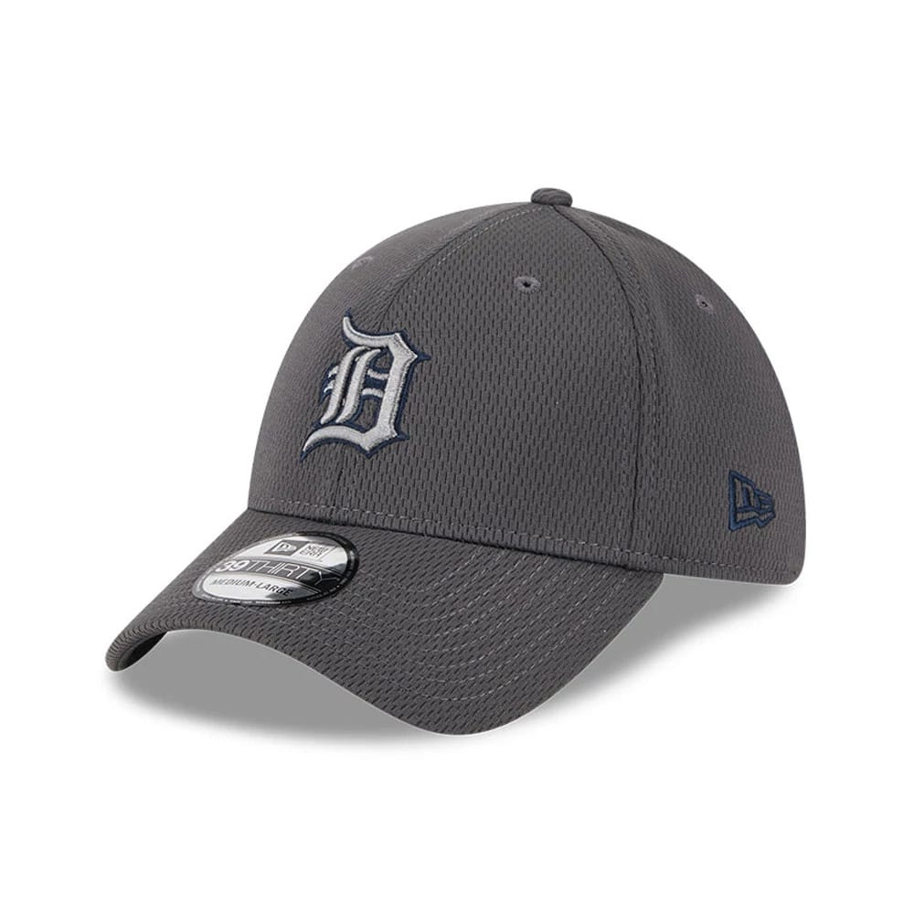 Pictured is this MLB Evergreen Detroit Tigers 39THIRTY Stretch Fit cap in dark grey. 1