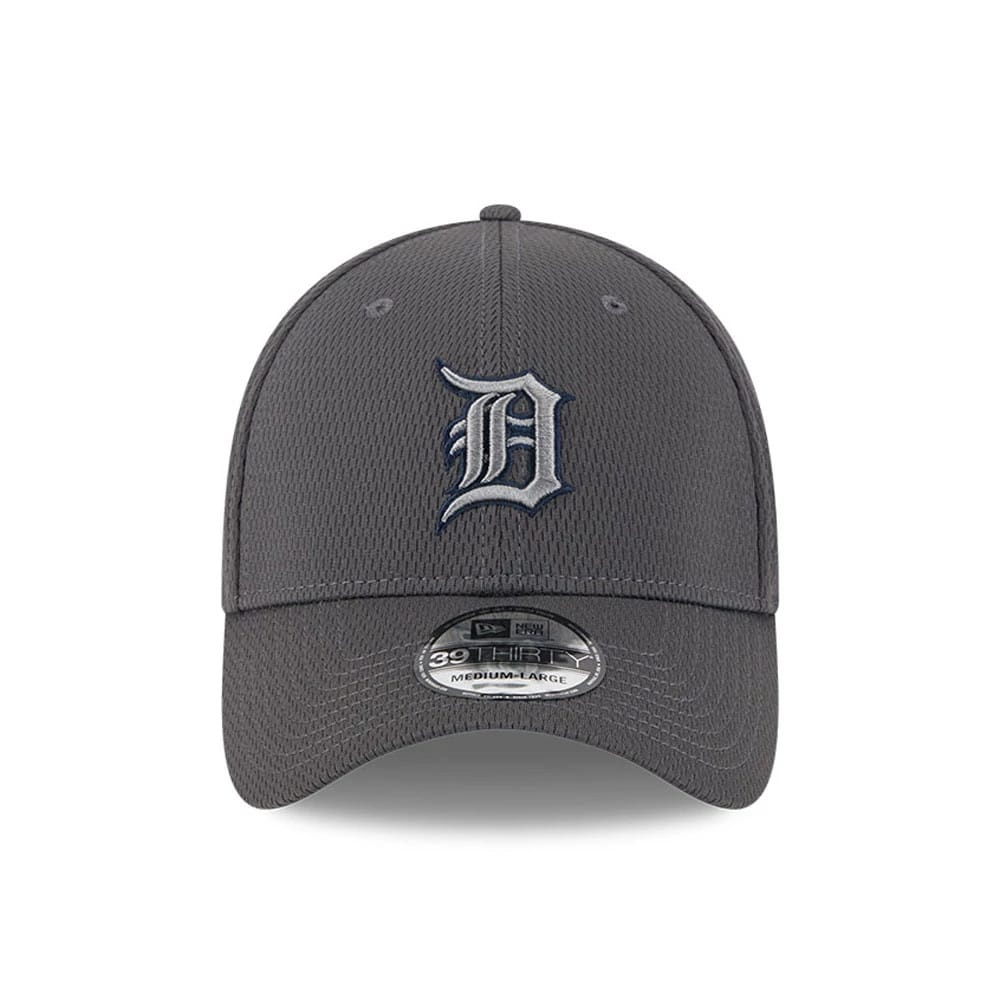 Pictured is this MLB Evergreen Detroit Tigers 39THIRTY Stretch Fit cap in dark grey. 2