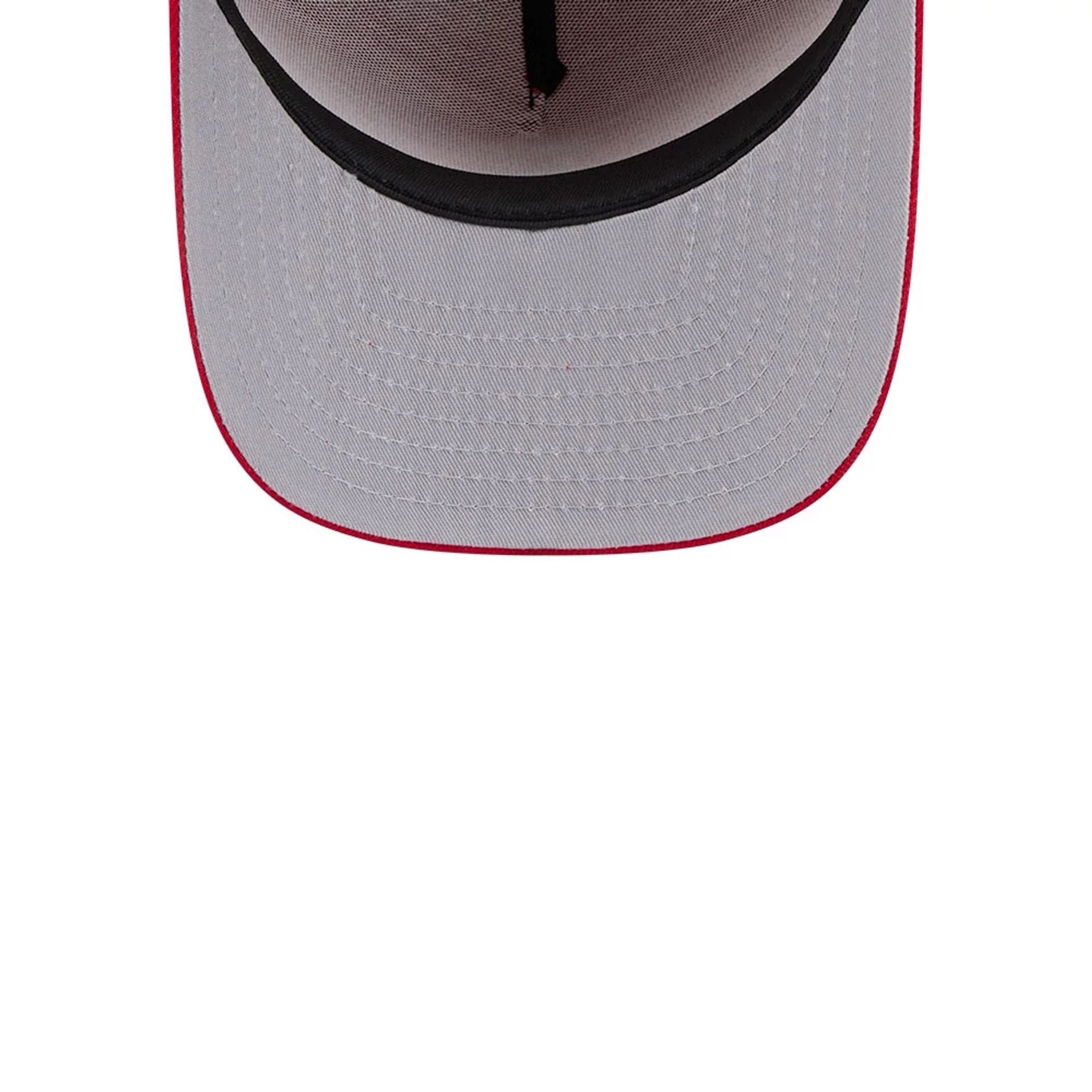 Pictured is this MLB Evergreen LA Angels 9FIFTY A-Frame Snapback cap in red. 2