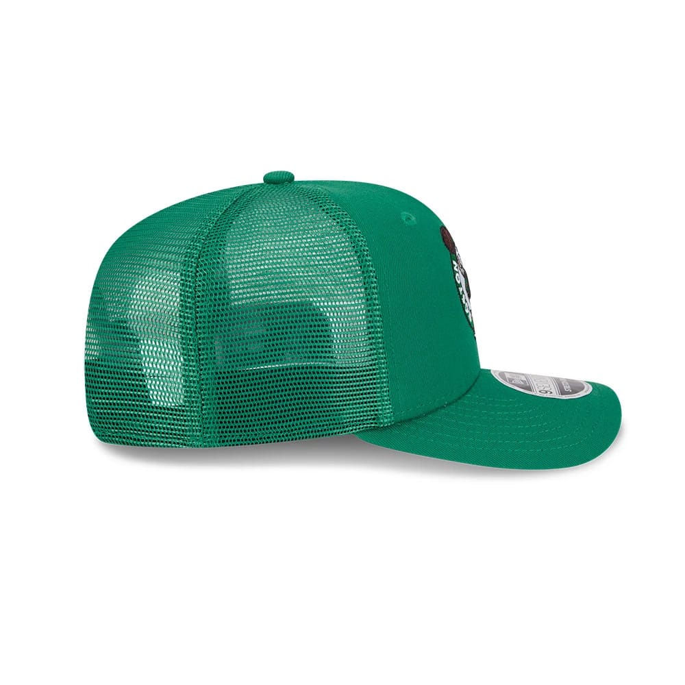 Pictured is this NBA Evergreen Boston Celtics 9SEVENTY Stretch Snap cap in green. 7