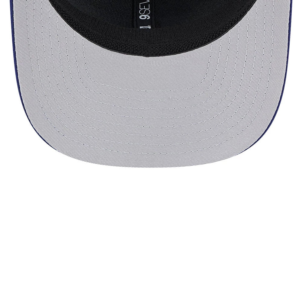 Pictured is this MLB Evergreen LA Dodgers 9SEVENTY Stretch Snap cap in dark blue. 2
