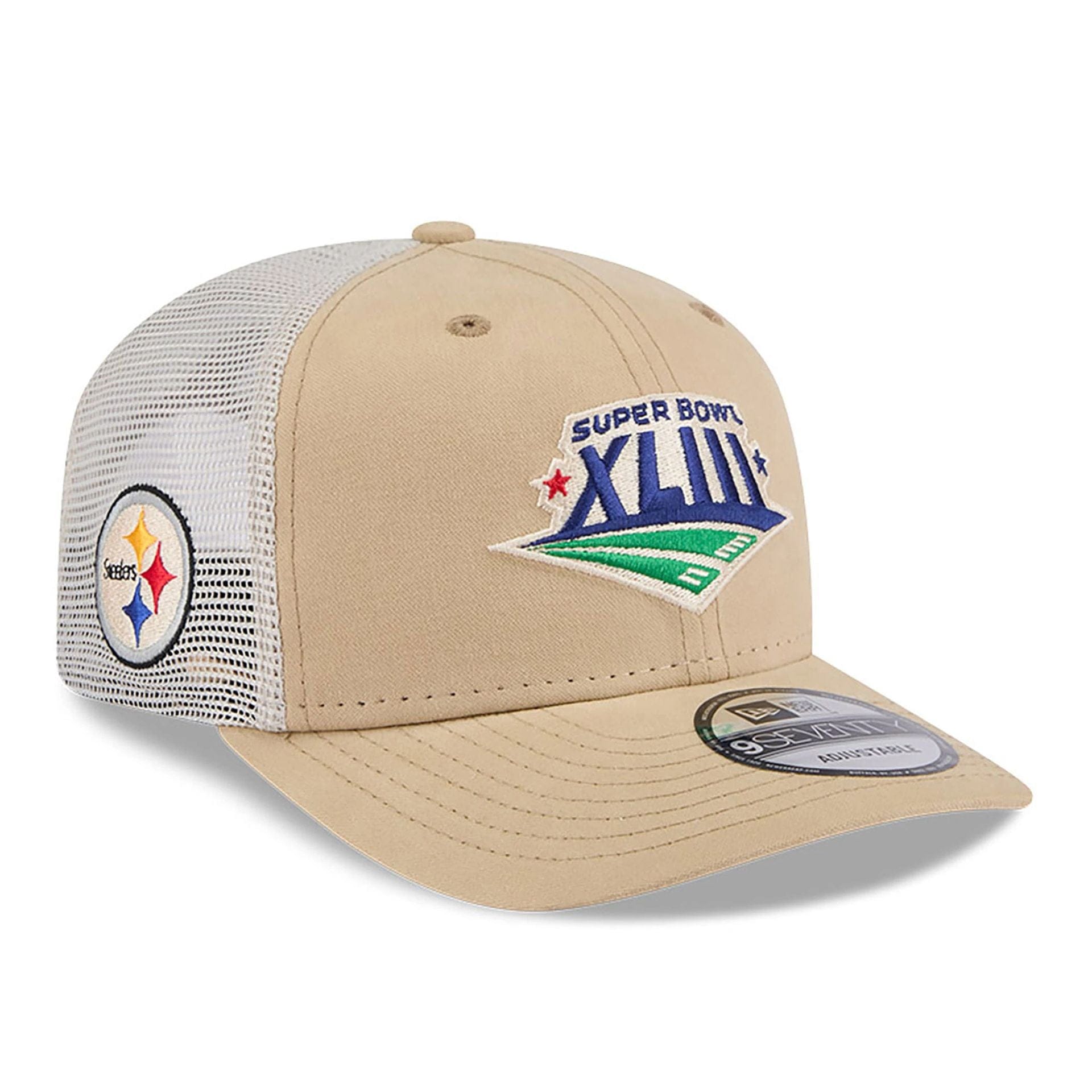 This is a Pittsburgh Steelers NFL Champions Beige 9SEVENTY Stretch Snap Adjustable Cap 1