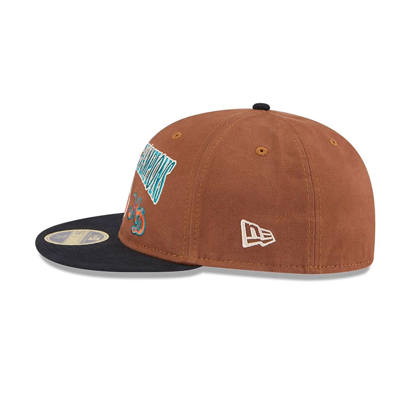 This is a Miami Dolphins NFL Champions Dark Beige Retro Crown 59FIFTY Fitted Cap 7
