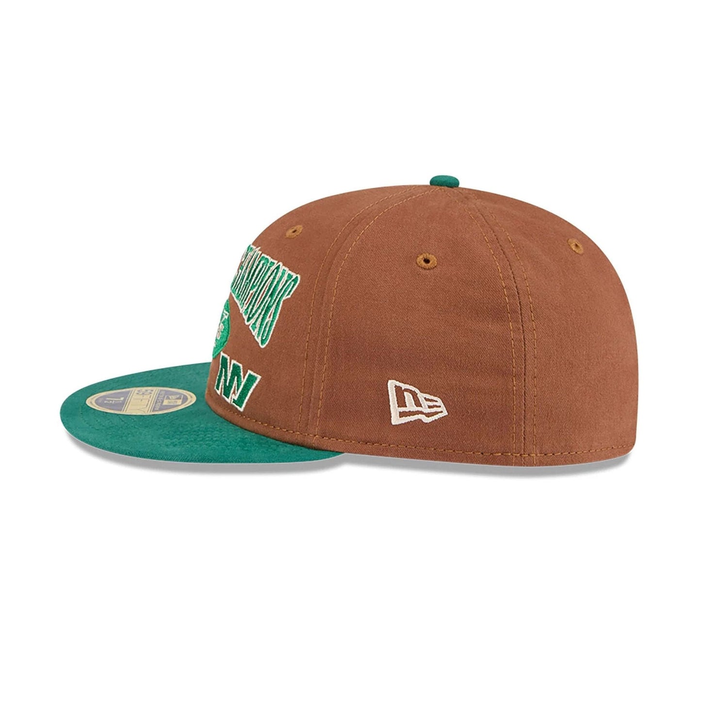 This is a New York Jets NFL Champions Dark Beige Retro Crown 59FIFTY Fitted Cap 7