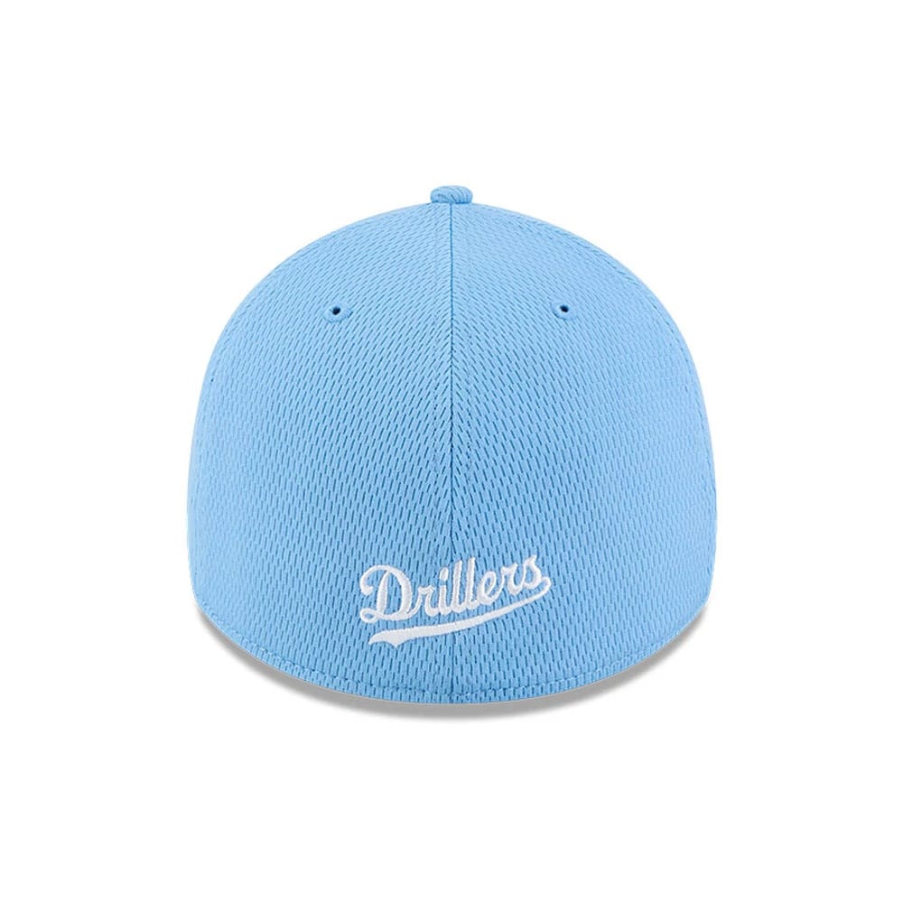 Pictured is this MiLB Batting Practice Tulsa Drillers 39THIRTY Stretch Fit cap in pastel blue. 4