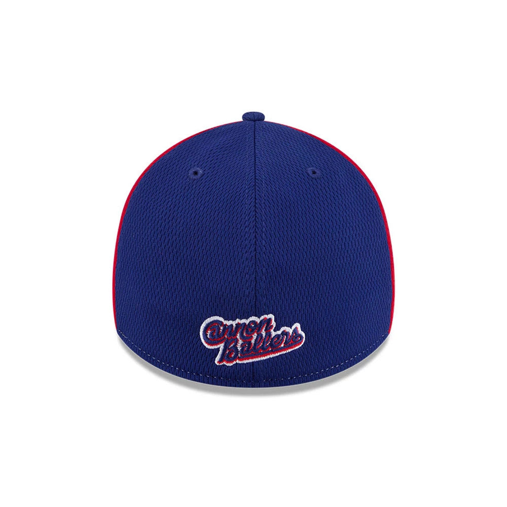 Pictured is this MiLB Batting Practice Kannapolis Cannon Ballers 39THIRTY Stretch Fit cap in red. 2