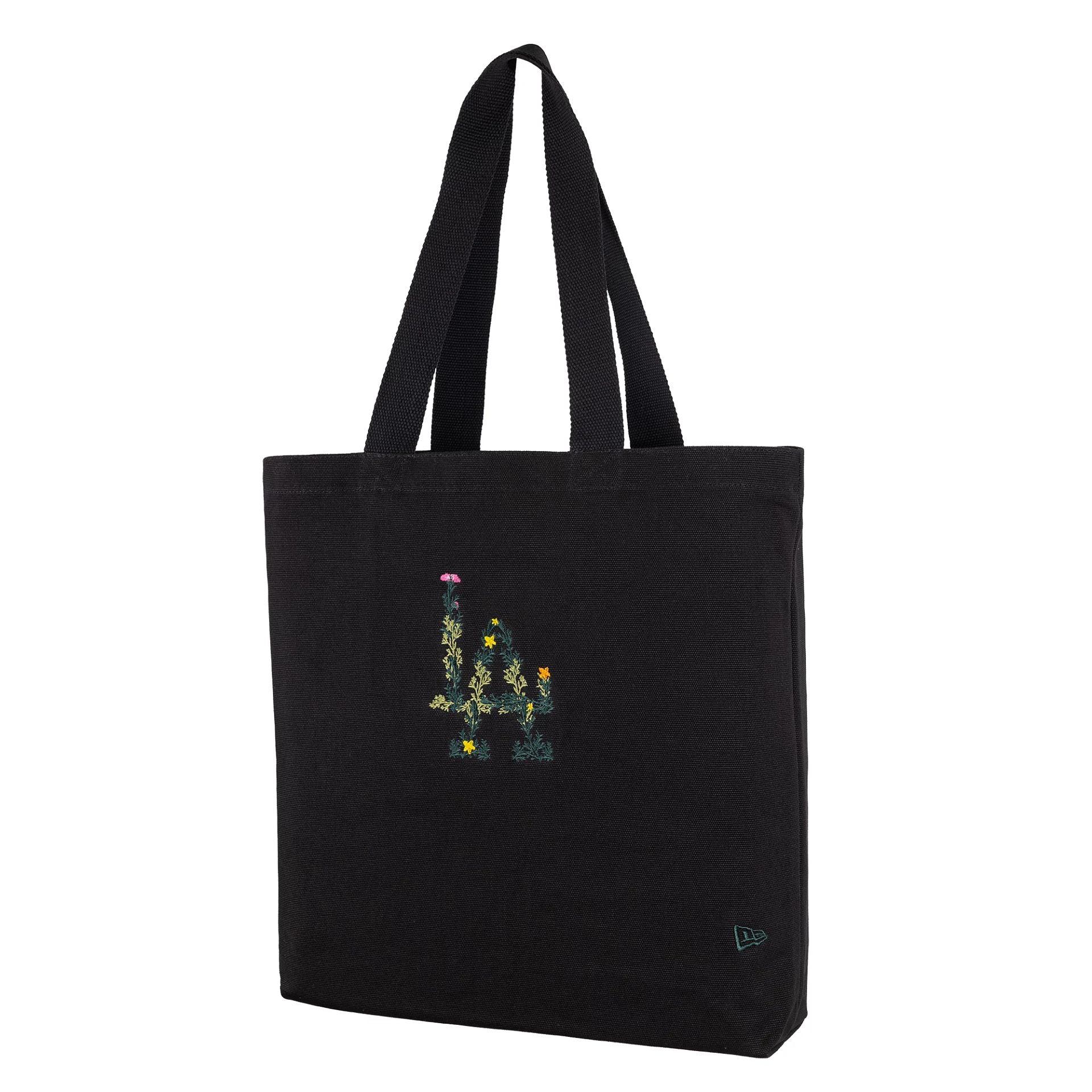 This is a LA Dodgers MLB Floral Black Tote Bag 1