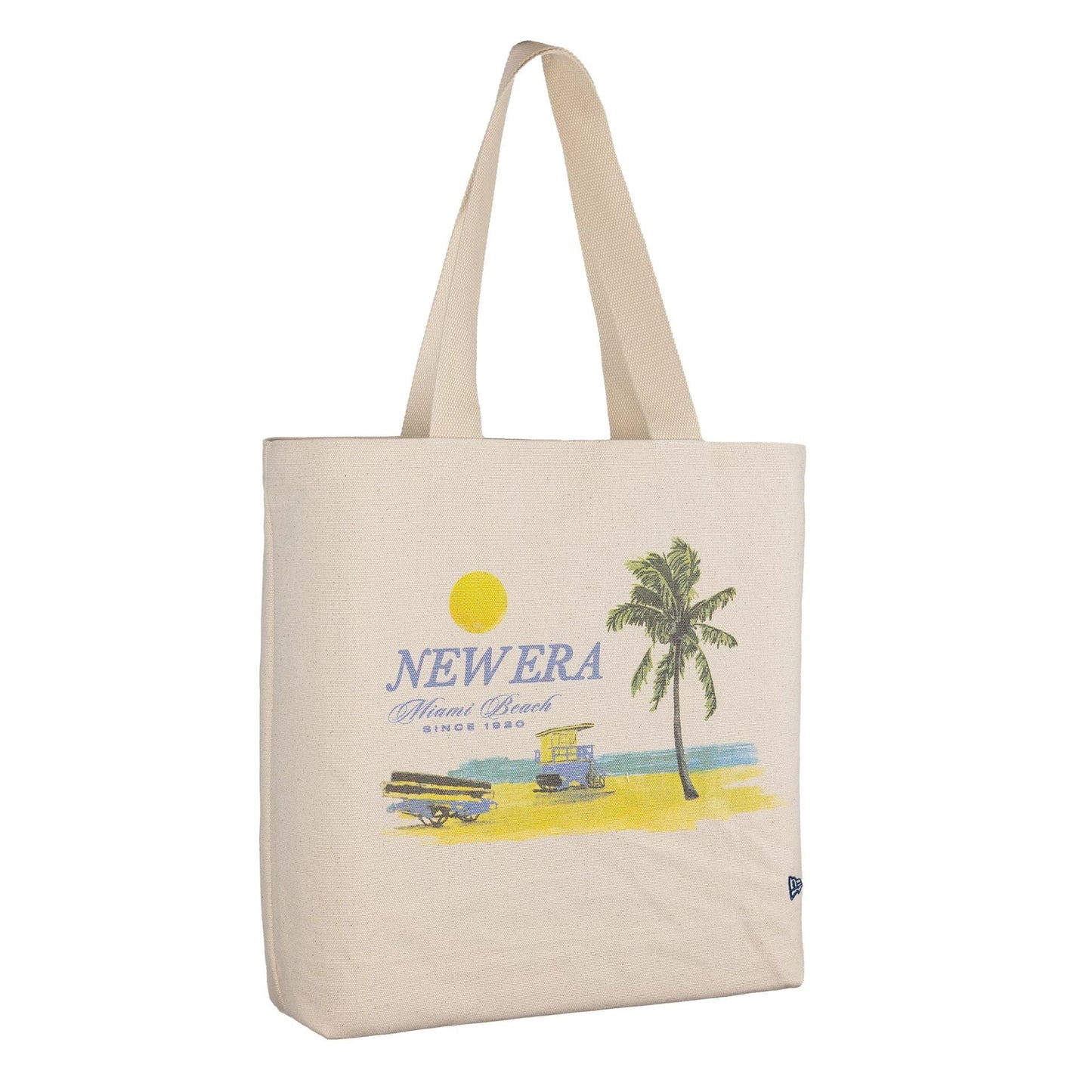 This is a New Era Palm Graphic Cream Tote Bag 3
