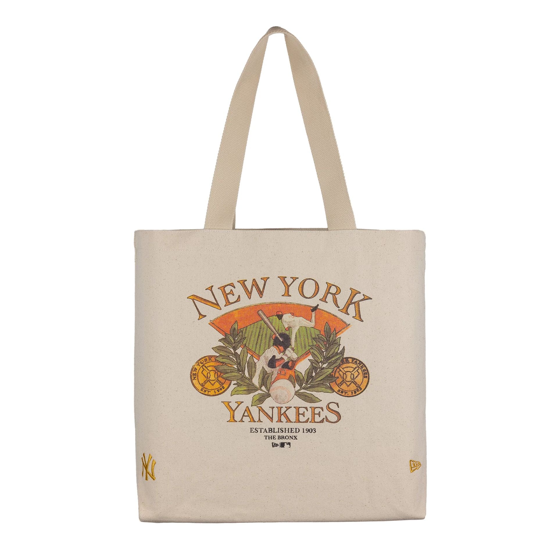 This is a New York Yankees MLB Graphic Cream Tote Bag 2