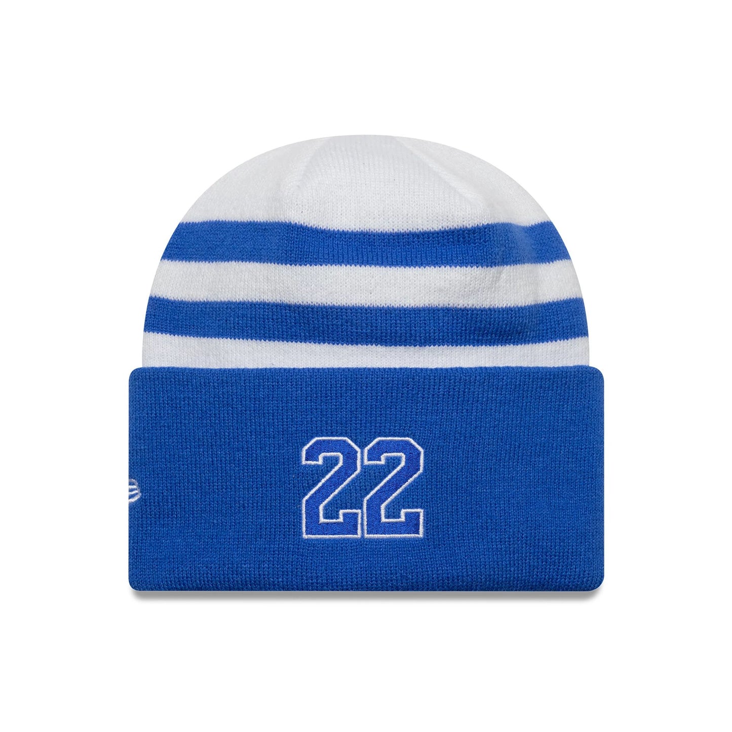 This is a Visa Cash App Racing Bulls Driver Yuki Tsunoda White Cuff Knit Beanie Hat 2