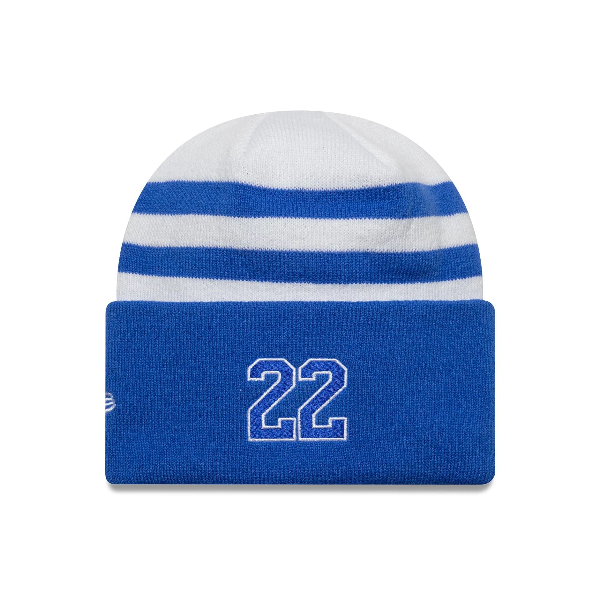 This is a Visa Cash App Racing Bulls Driver Yuki Tsunoda White Cuff Knit Beanie Hat 2