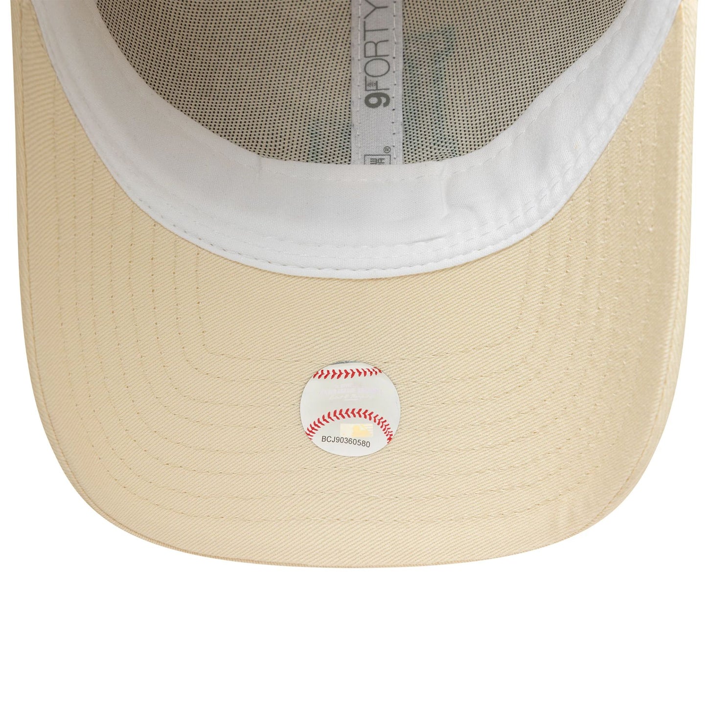 This is a LA Dodgers Team Outline Cream 9FORTY Adjustable Cap 5
