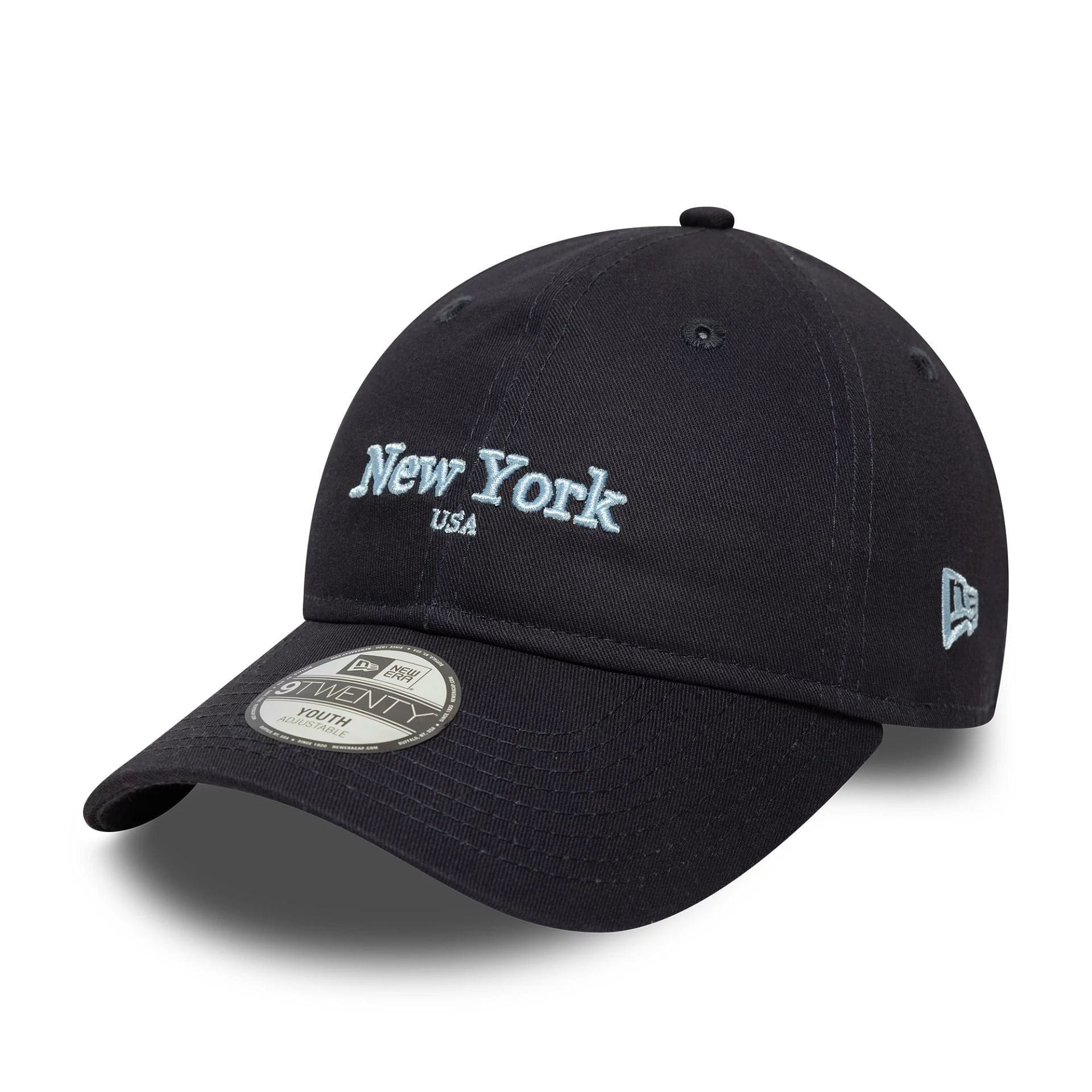 This is a Youth New Era City Navy 9TWENTY Adjustable Cap 1