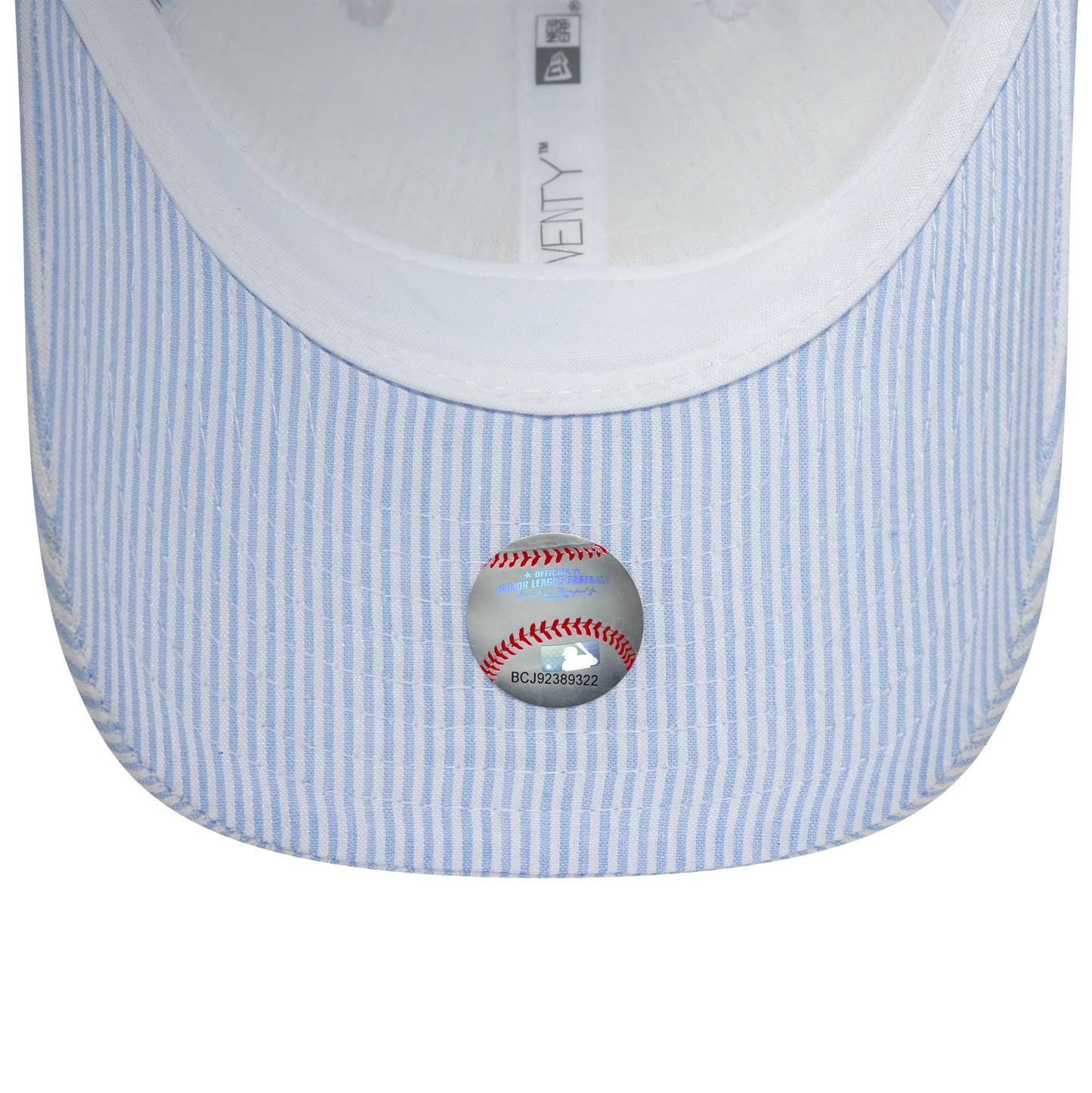 Pictured is this Youth MLB Seersucker New York Yankees 9TWENTY cap in pastel blue. 5