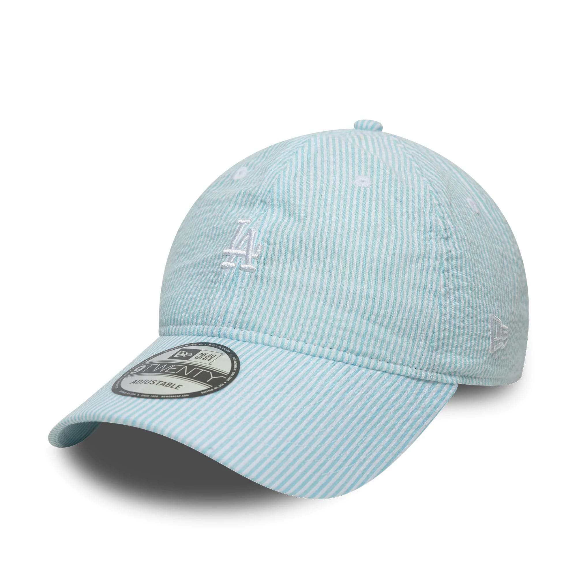 Pictured is this MLB Seersucker LA Dodgers 9TWENTY cap in pastel blue. 1