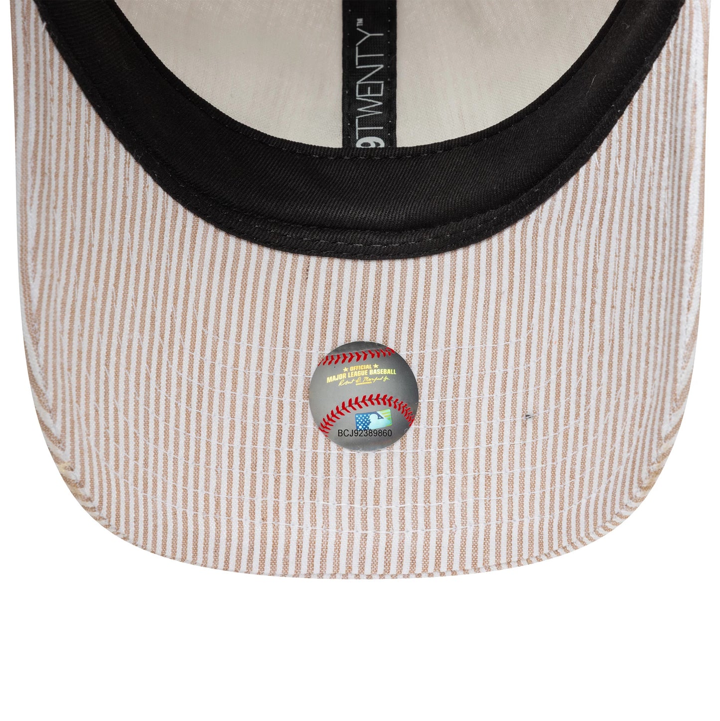 Pictured is this MLB Seersucker Athletics 9TWENTY cap in light beige. 5