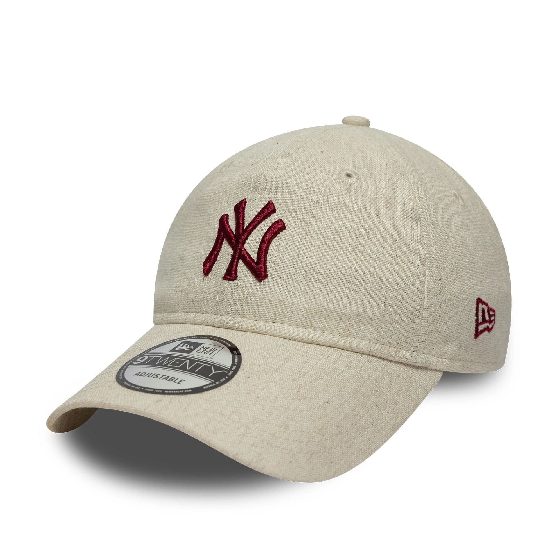 This is a New York Yankees MLB Linen Cream 9TWENTY Adjustable Cap 1