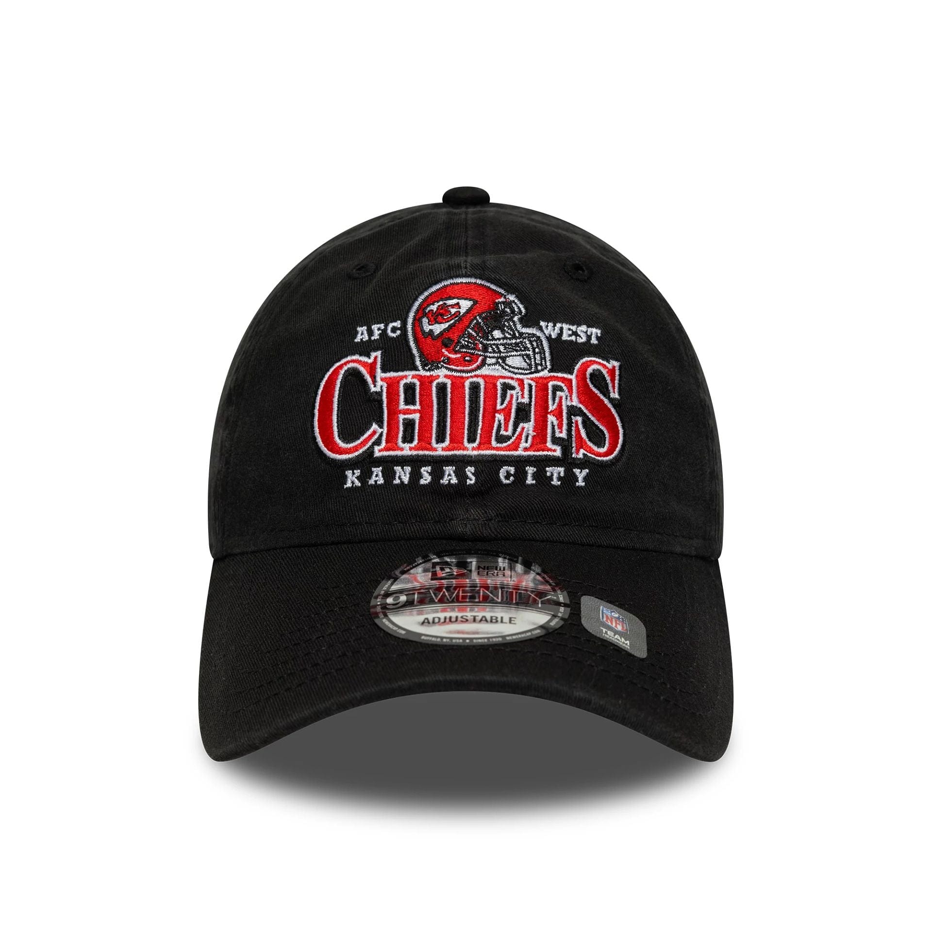 This is a Kansas City Chiefs NFL Helmet Black 9TWENTY Adjustable Cap 2