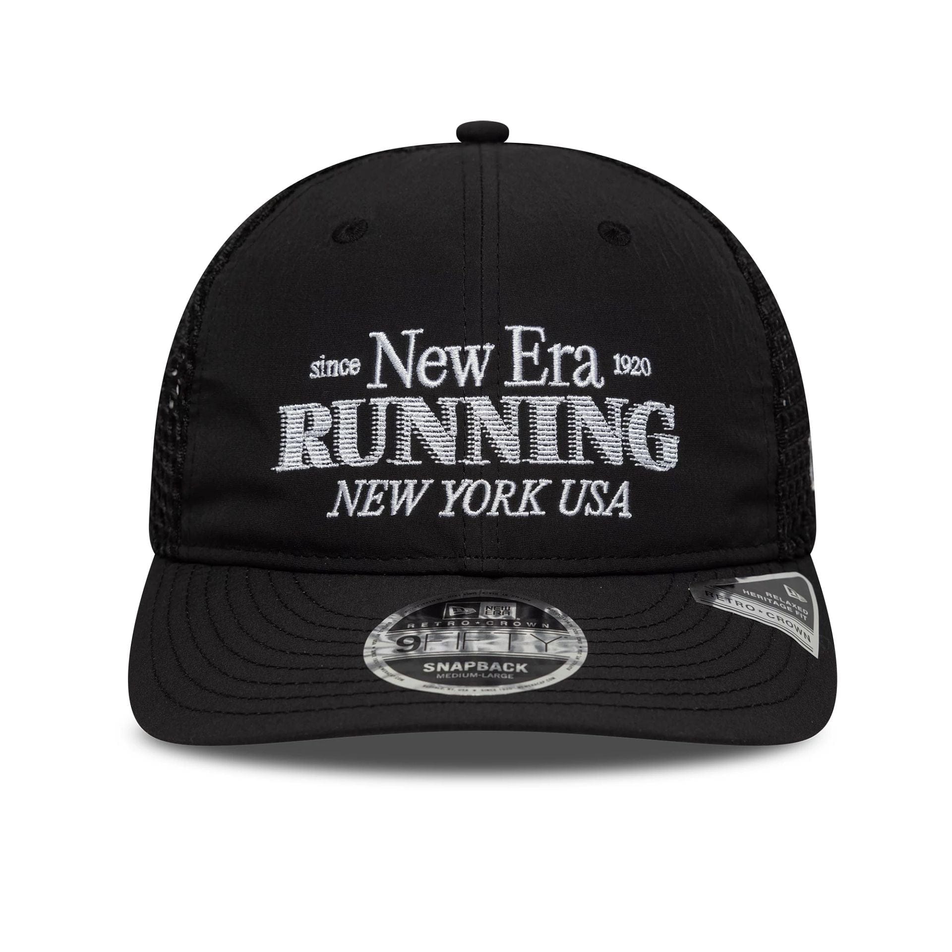 This is a New Era Running Black Retro Crown 9FIFTY Adjustable Cap 2