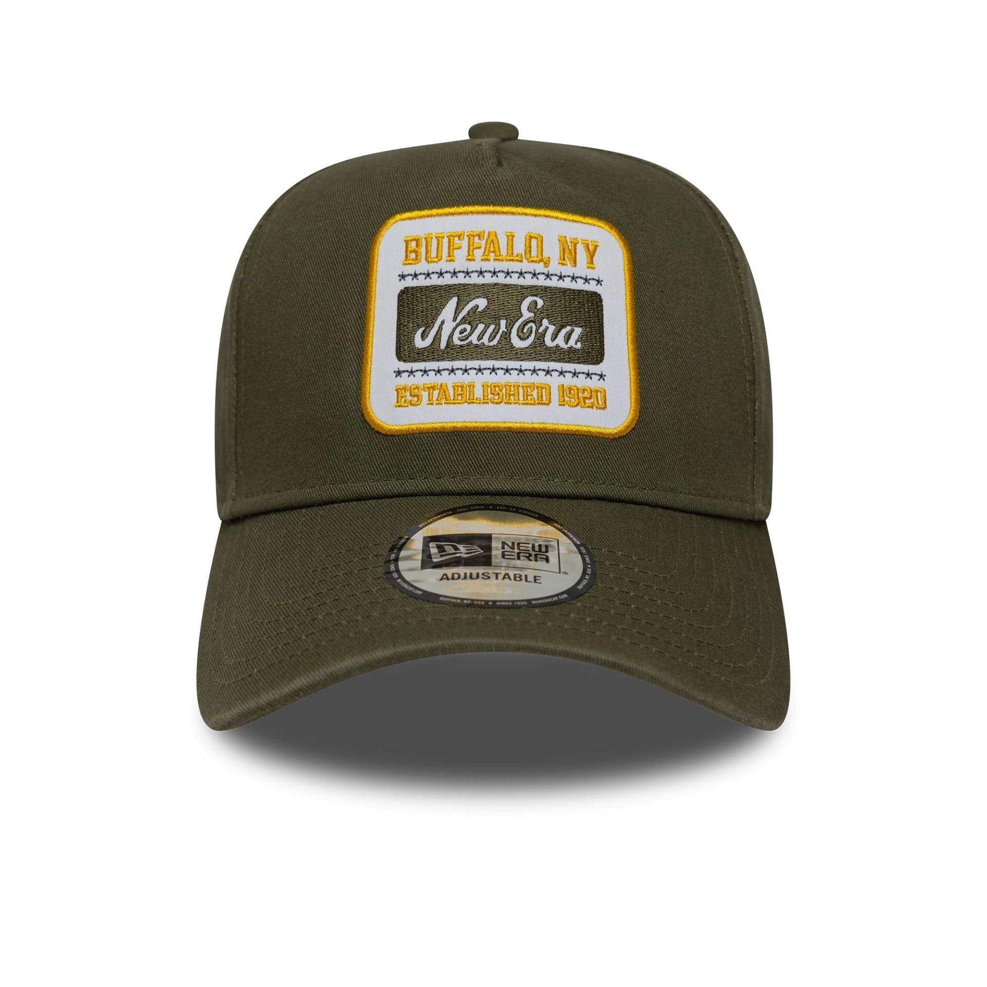 This is a New Era Washed Patch Dark Green 9FORTY E-Frame Adjustable Cap 2