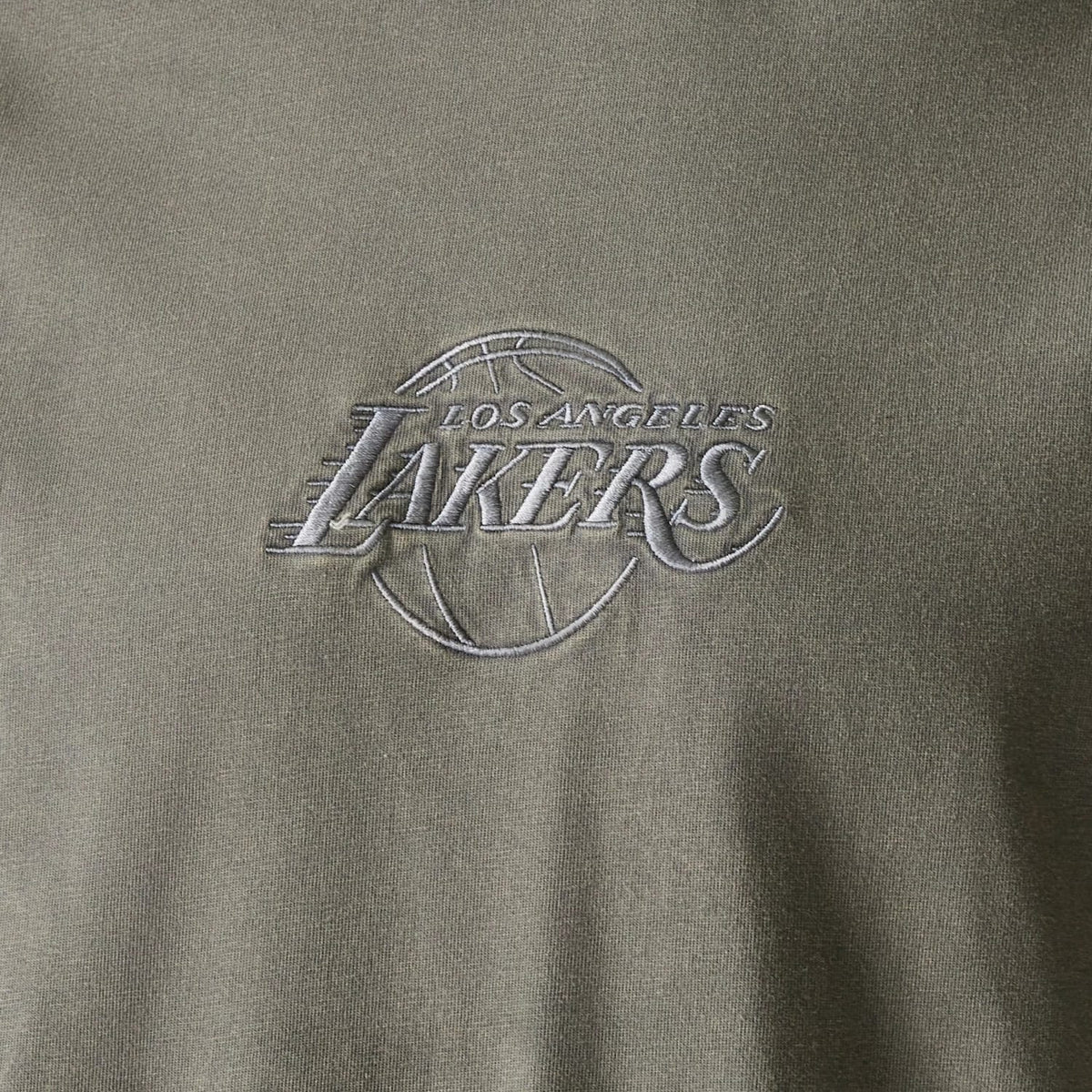The Male model is wearing LA Lakers NBA Washed Grey Box T-Shirt 4