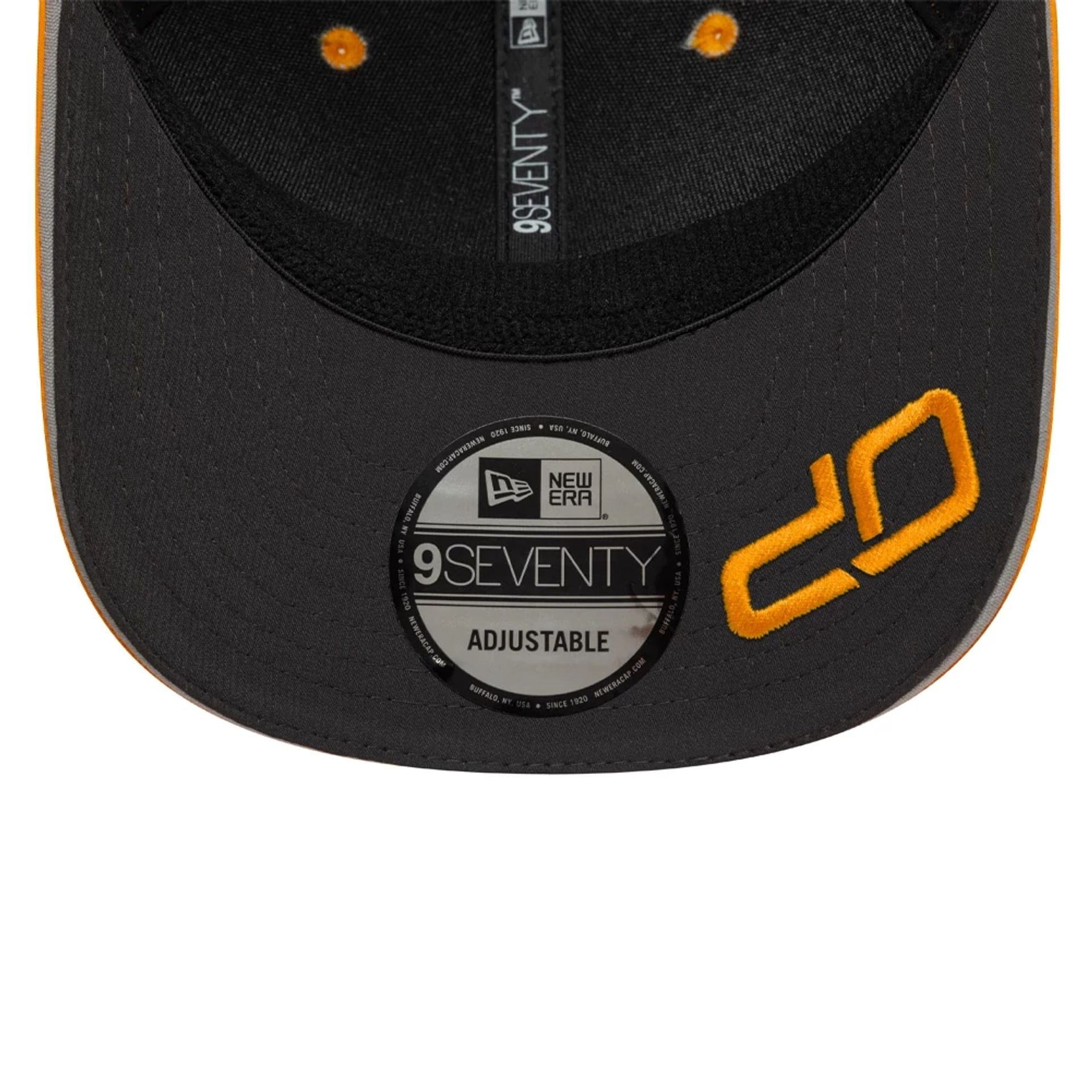 This is a McLaren Racing Replica Oscar Piastri Orange 9SEVENTY Stretch Snap Adjustable Cap 2