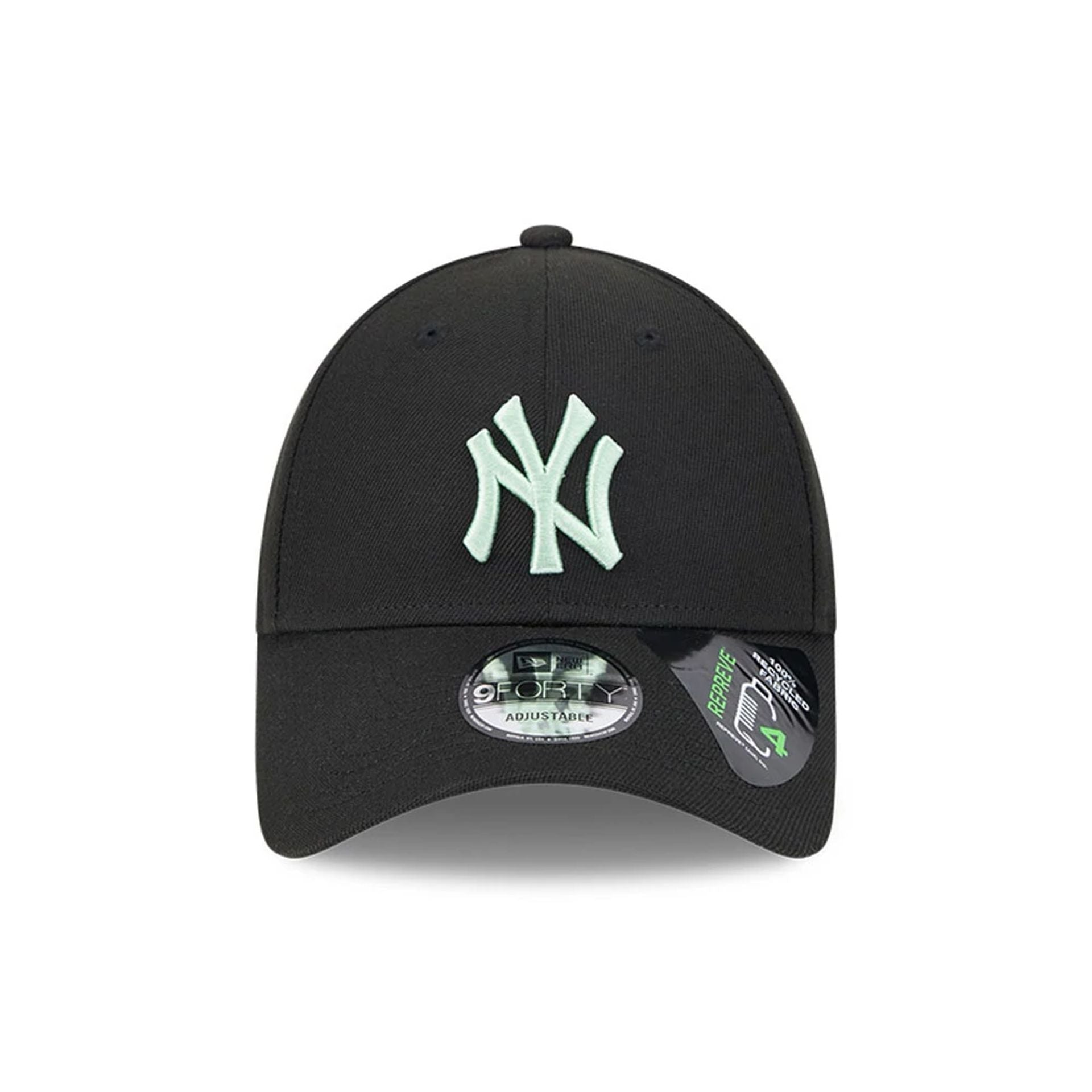 This is a New York Yankees Repreve® MLB Peppermint Black 9FORTY Adjustable Cap 2