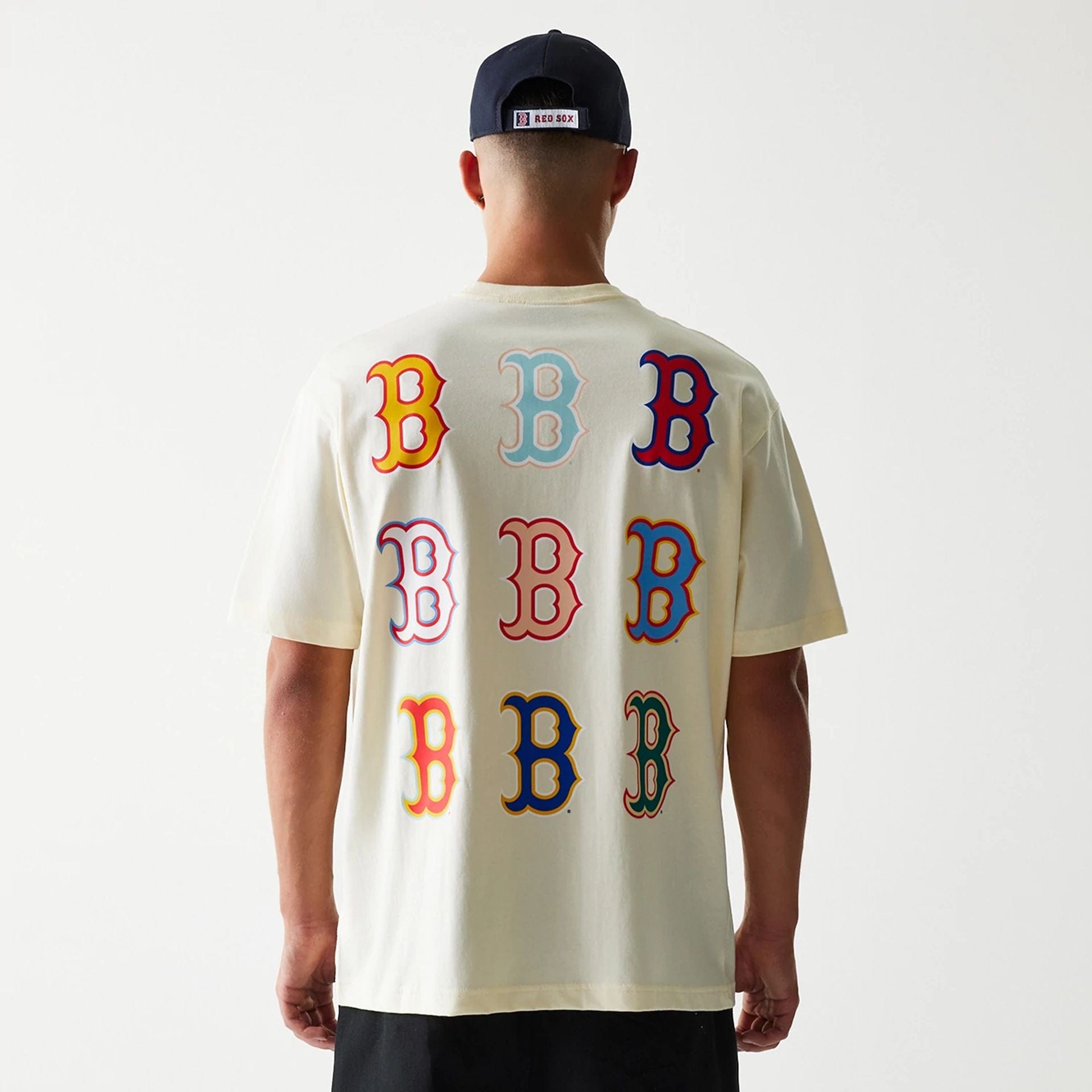 The Male model is wearing Boston Red Sox Life Graphic Cream T-Shirt 2