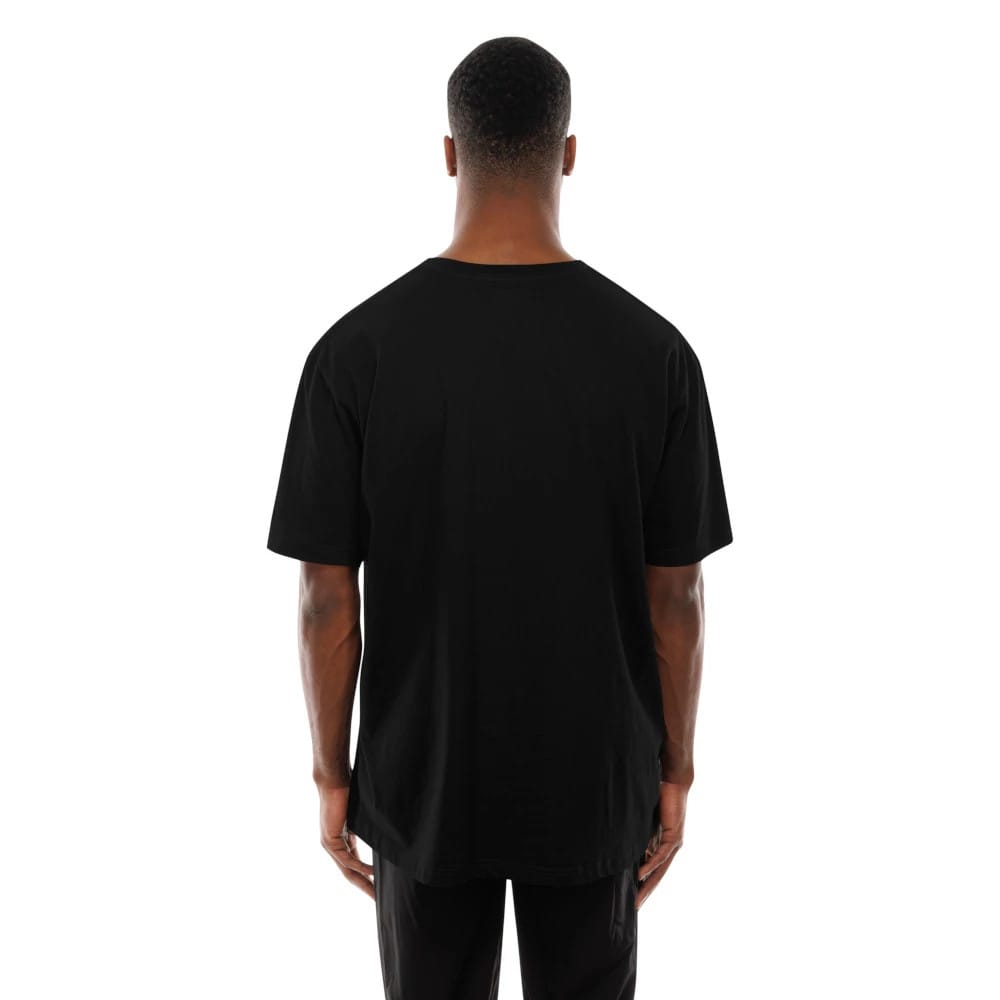 The Male model is wearing It Life Graphic Black T-Shirt 2
