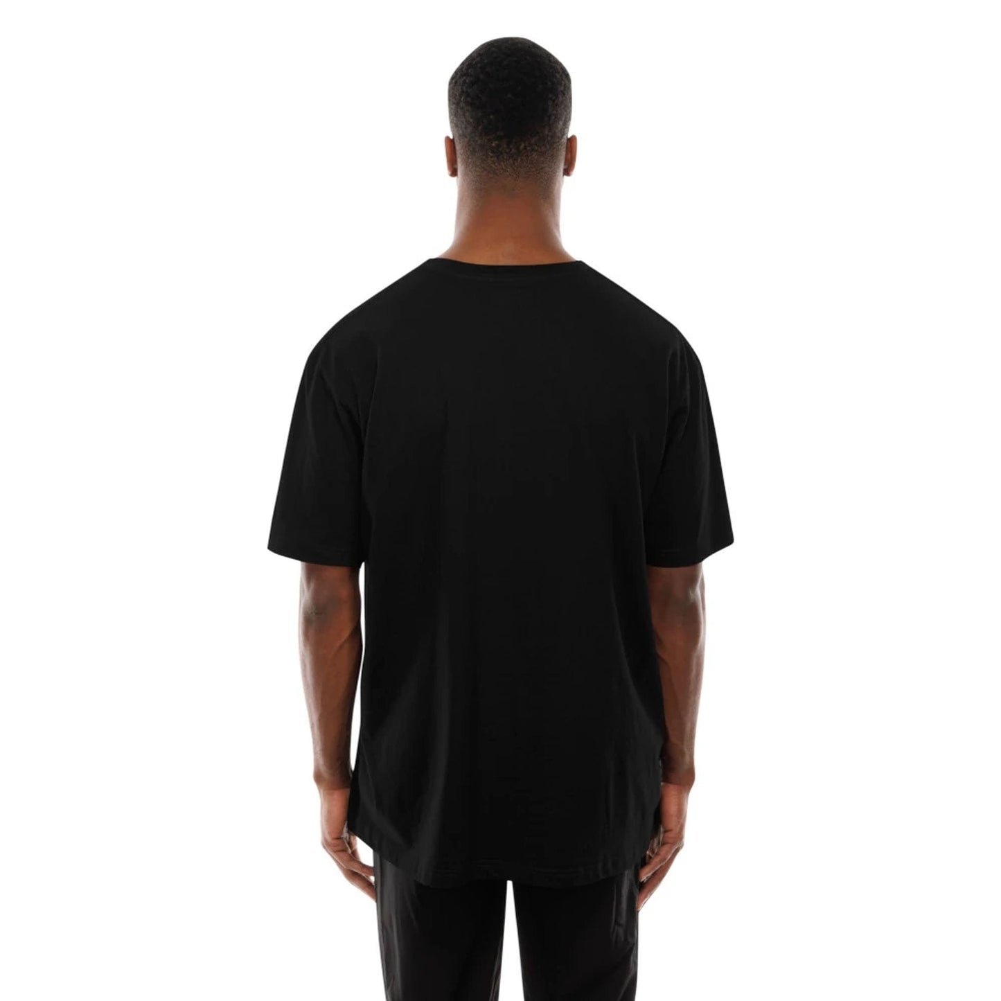 The Male model is wearing It Life Graphic Black T-Shirt 2