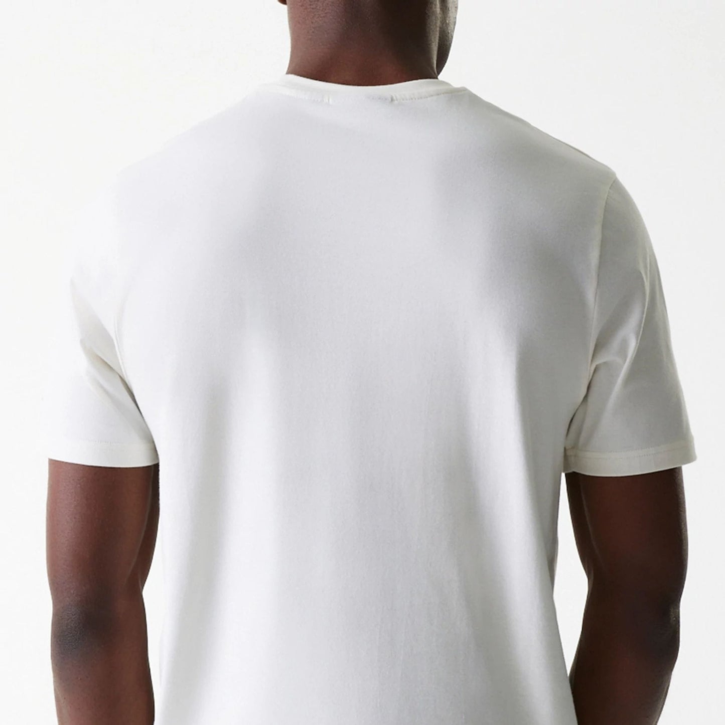 The Male model is wearing New York Yankees MLB Wordmark Open White T-Shirt 7