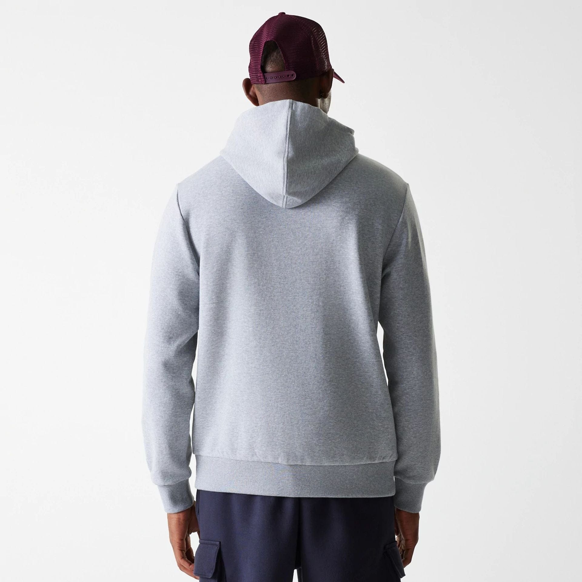 The Male model is wearing LA Dodgers MLB Wordmark Grey Pullover Hoodie 2