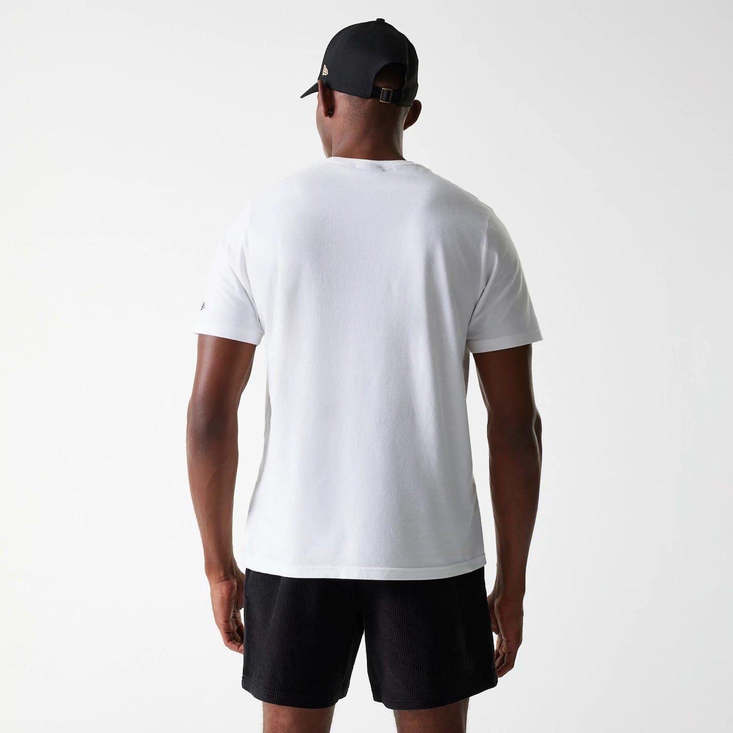 The Male model is wearing New Era Cord Black Shorts 5
