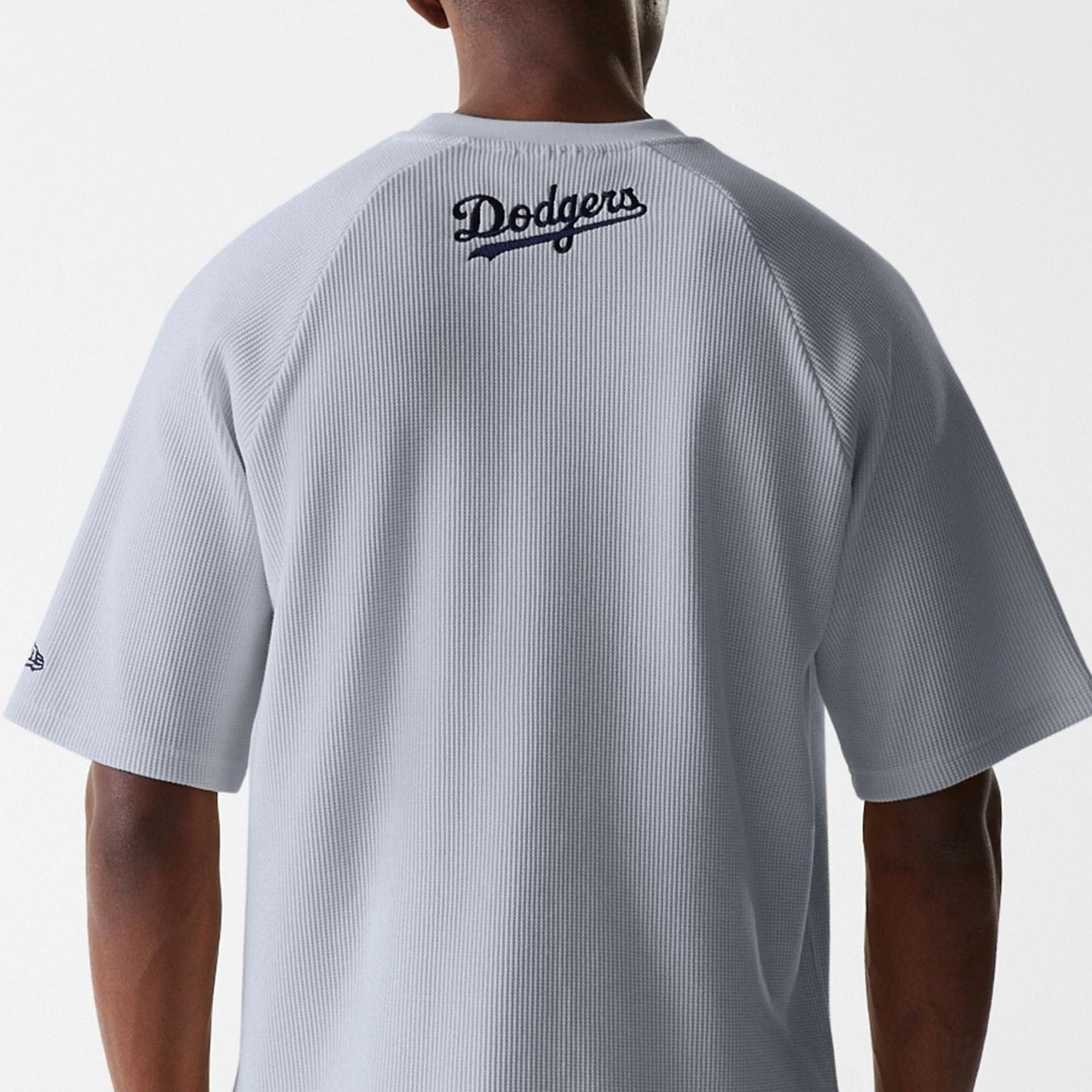 The Male model is wearing LA Dodgers MLB Waffle Grey Oversized T-Shirt 8