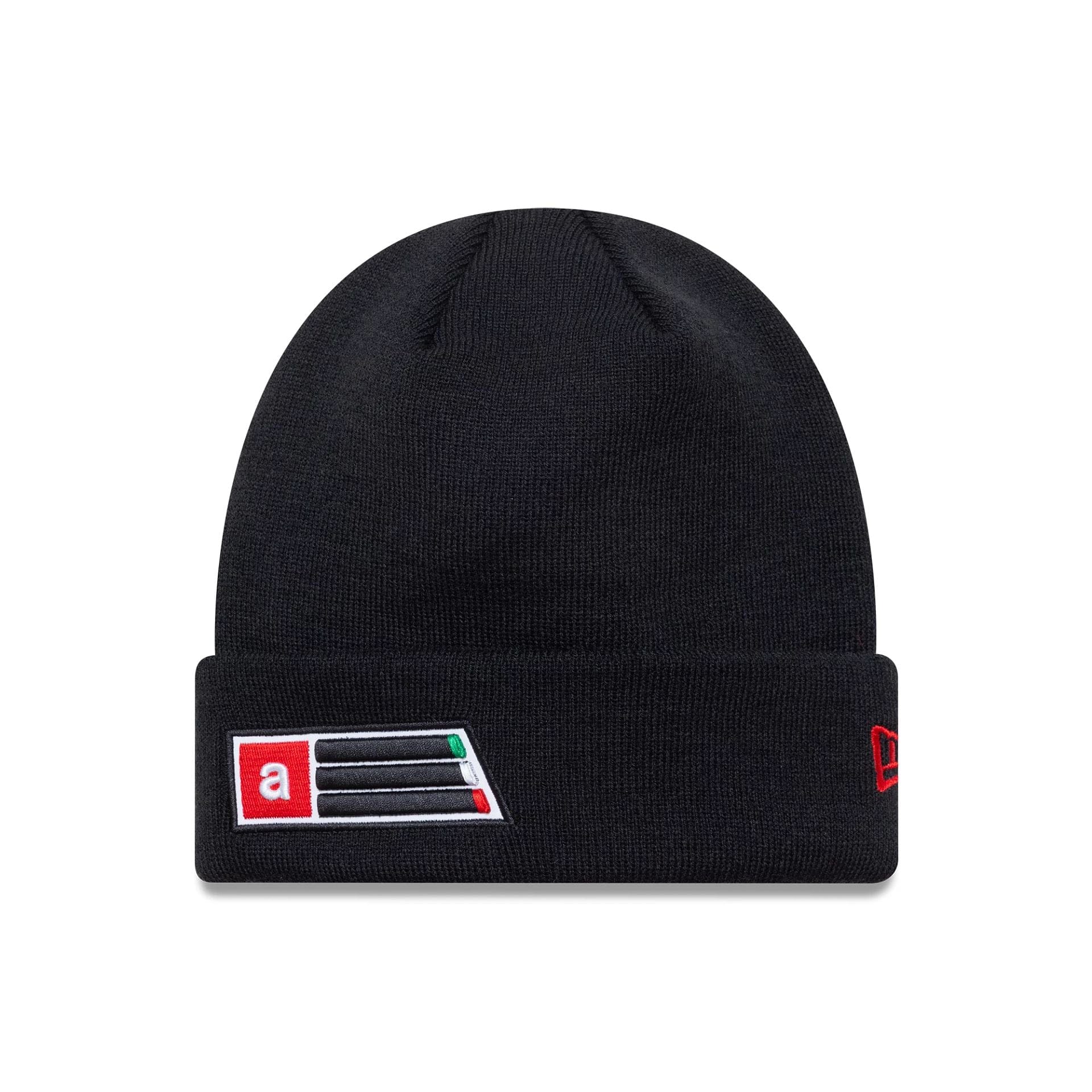 This is a Aprilia Polylana® Black Cuff Knit Beanie Hat 2