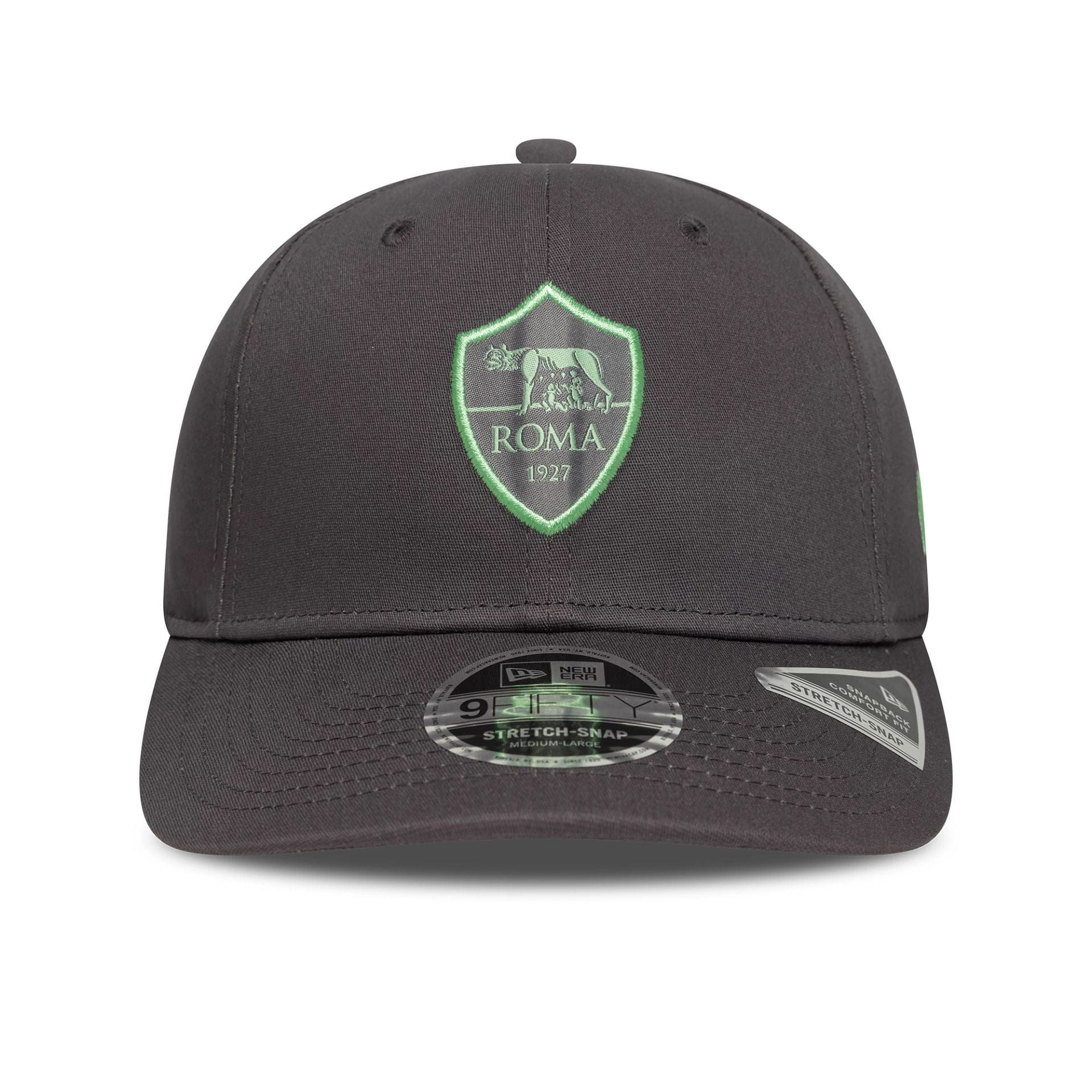 This is a AS Roma Seasonal Pop Dark Grey 9FIFTY Stretch Snap Adjustable Cap 2